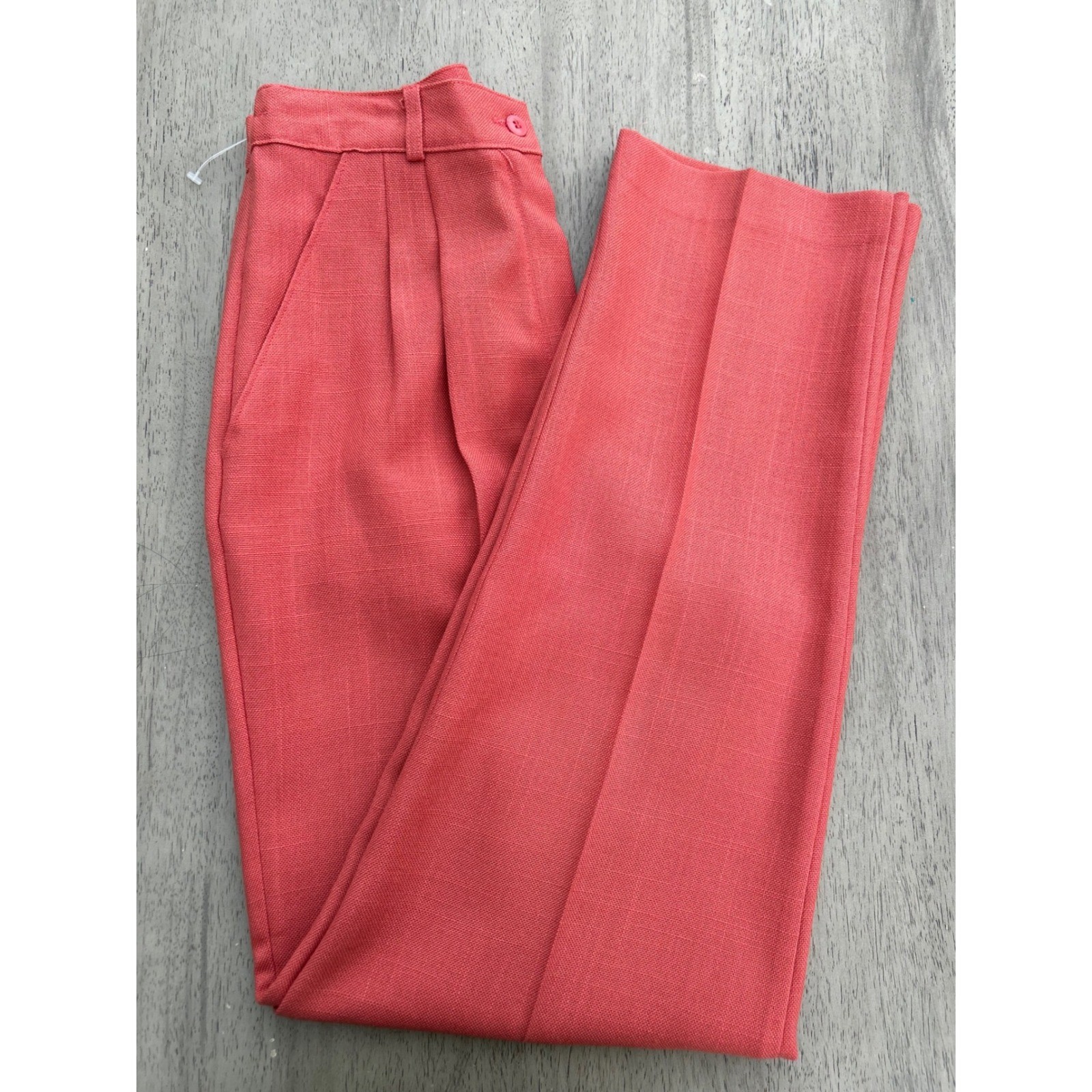 Vintage Collection Internationale Coral Pink Pleated High Waist Trousers Size 6