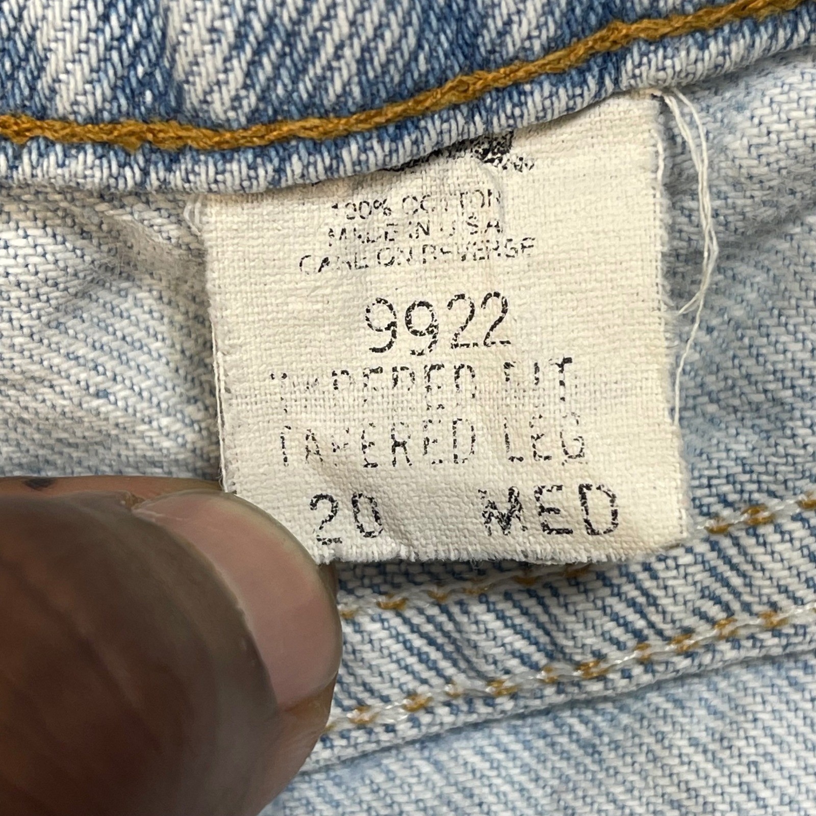 Vintage Levis 9922 Orange Tab Womens 36×30 USA Made Light Wash Tapered Mom Jeans
