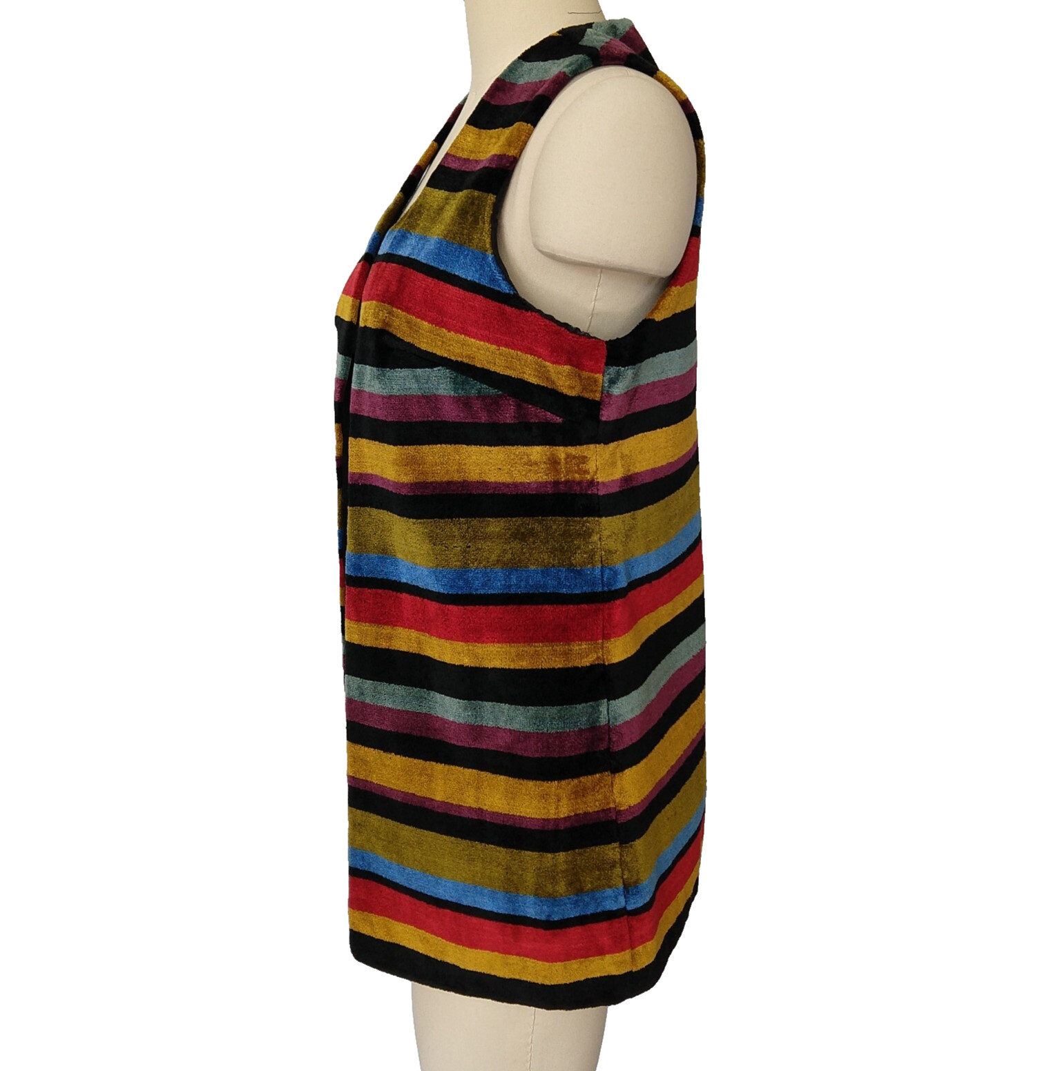 Aladdin Vintage Vest Tapestry Boho Hippie Carpet Striped Festival Size M Long