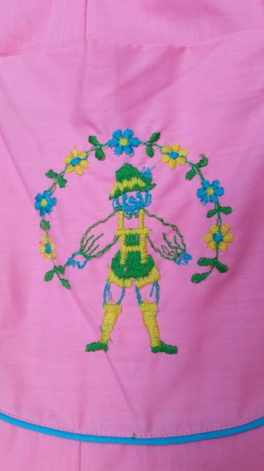 Vintage PLAZA 9 Pink Pinafore Babydoll Dress w/ Embroidered Pockets – Size S/M