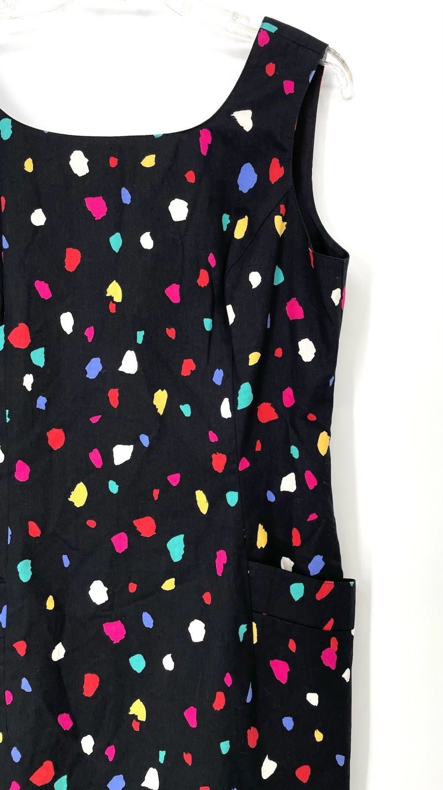 Vintage 80s 90s Abstract New Wave Backless Paint Brush Stroke Summer Sundress