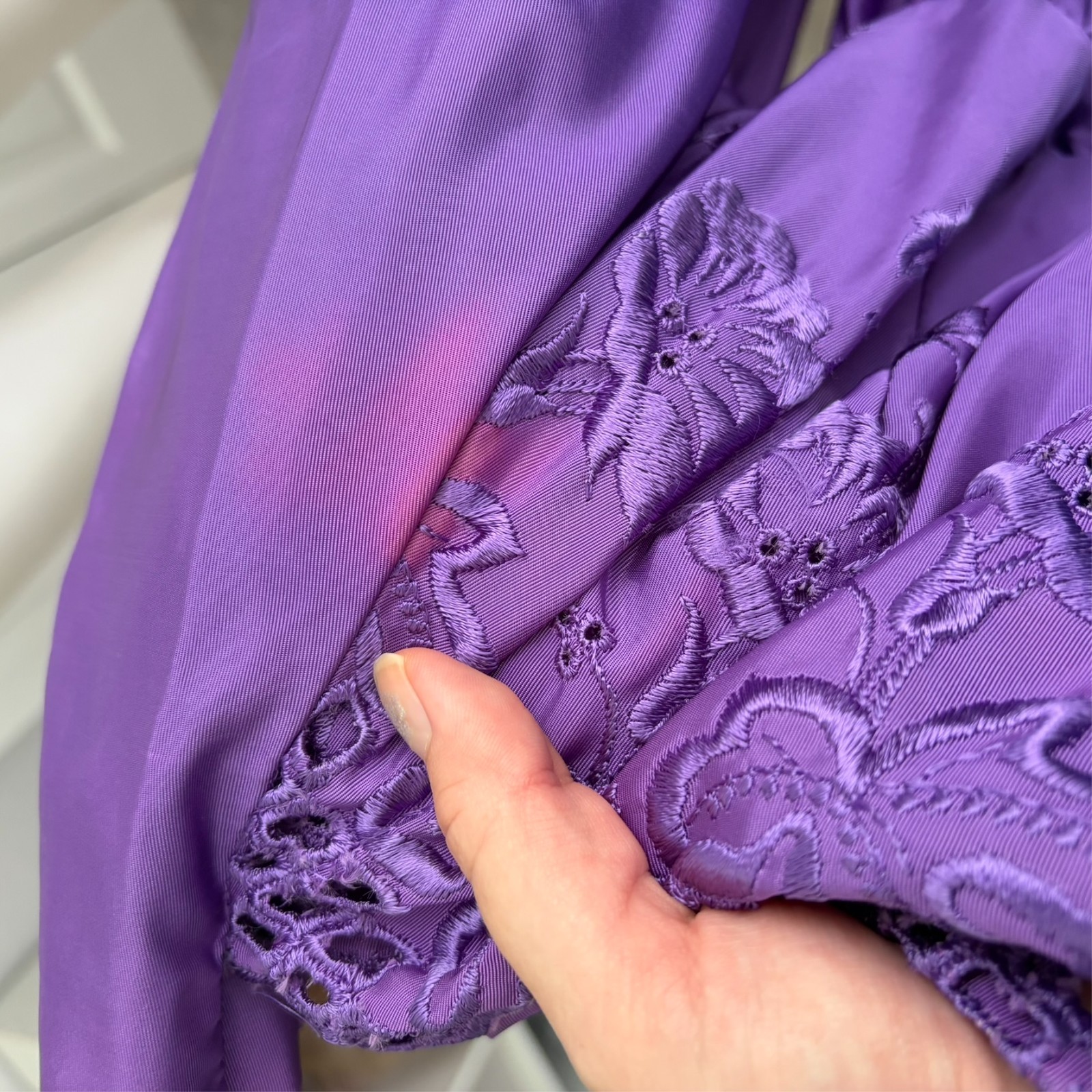 vintage 80s purple off the shoulder bodice midi dress