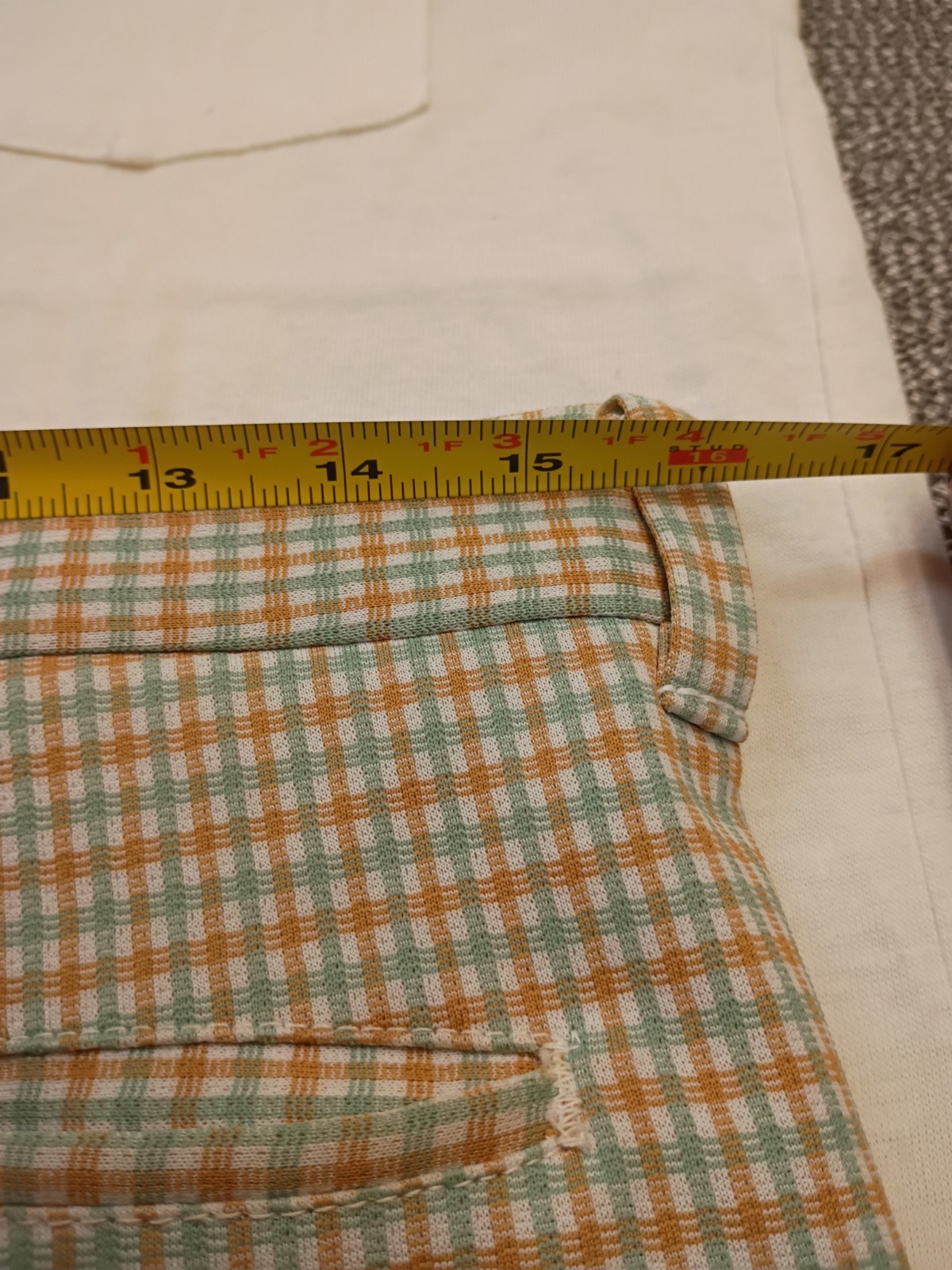 VTG 70s John Blair Menswear 2-piece Matching Set Plaid Flare Bell Bottoms W Polo