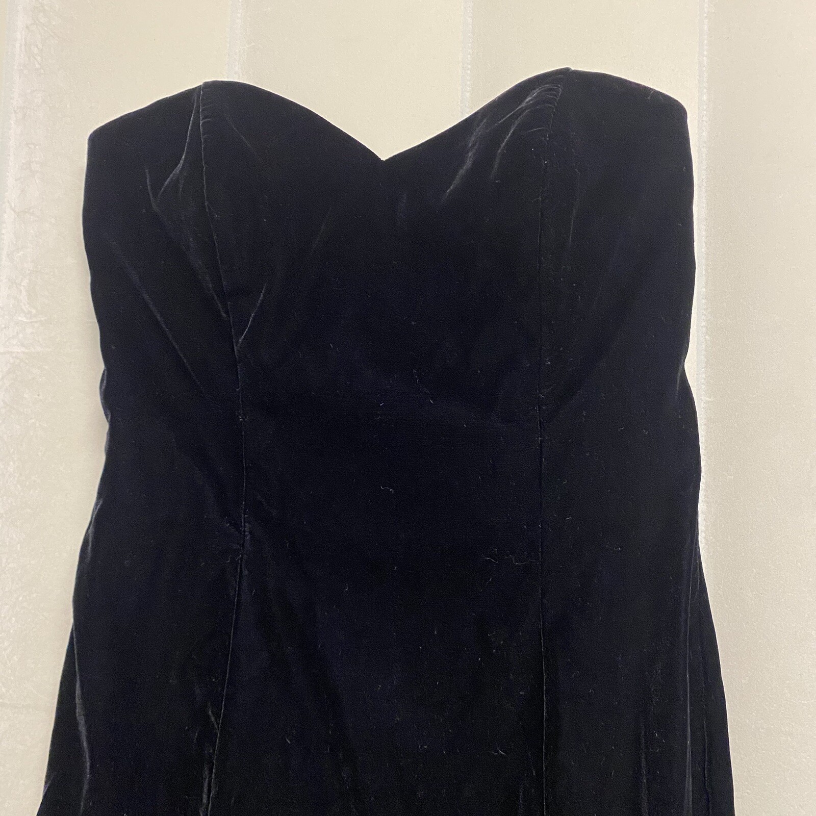 Vintage Velvet Velour Dress Strapless Size 12 Whimsigoth Fairy Grunge 90s Witchy