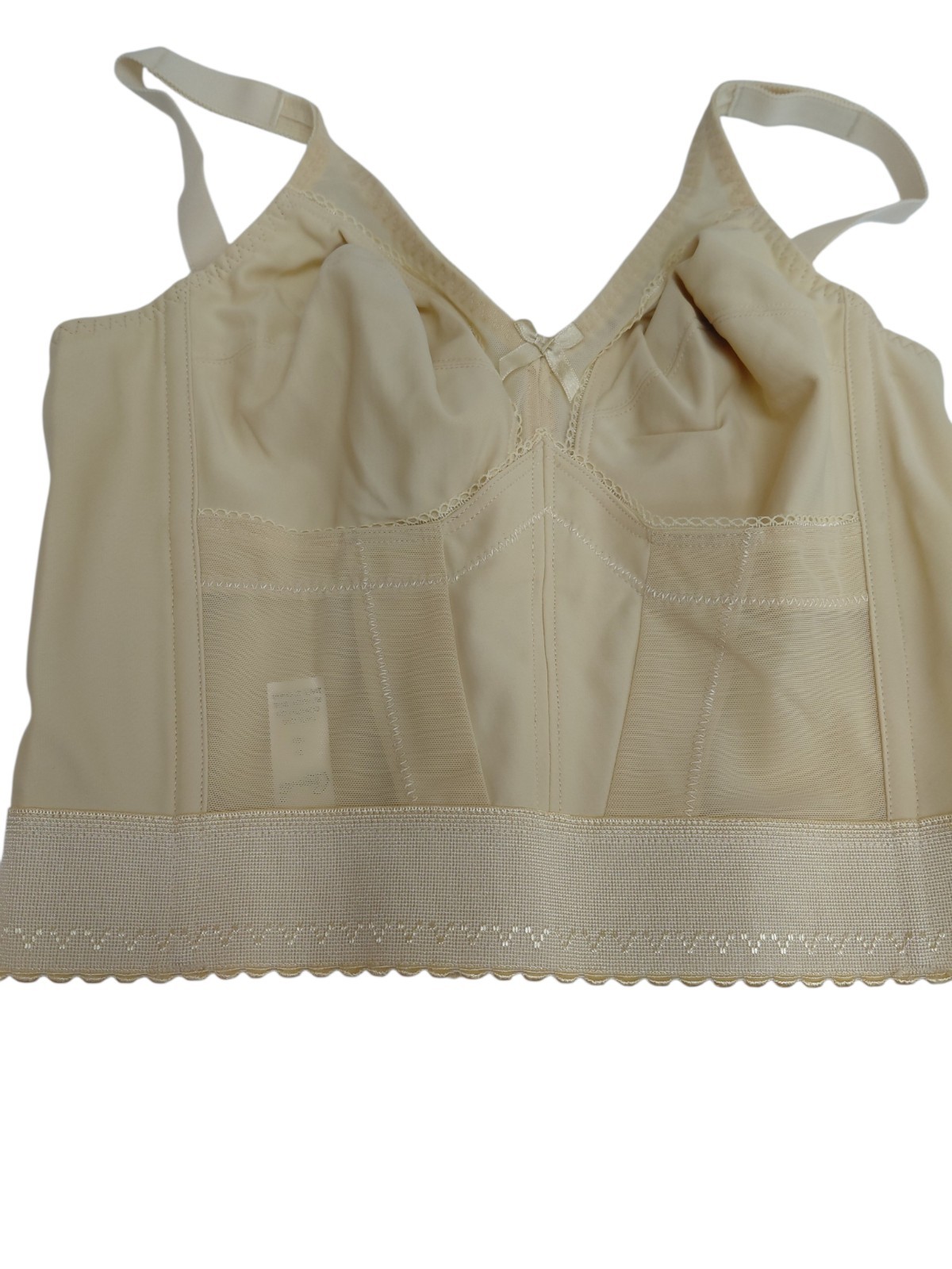 Vintage Crown-nette Longline Beige Bra Size 36B