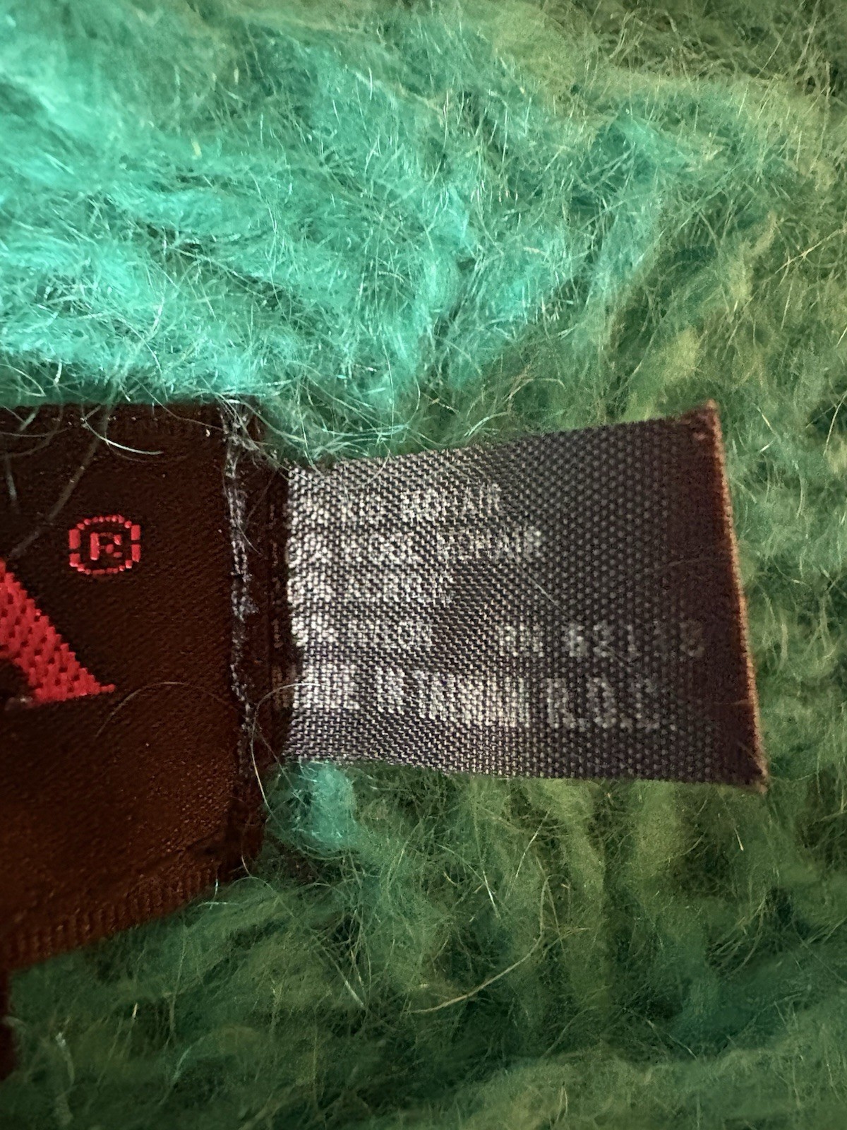 Vintage FIA ITALIA Knit Mohair Sweater Pullover Green Fuzzy S
