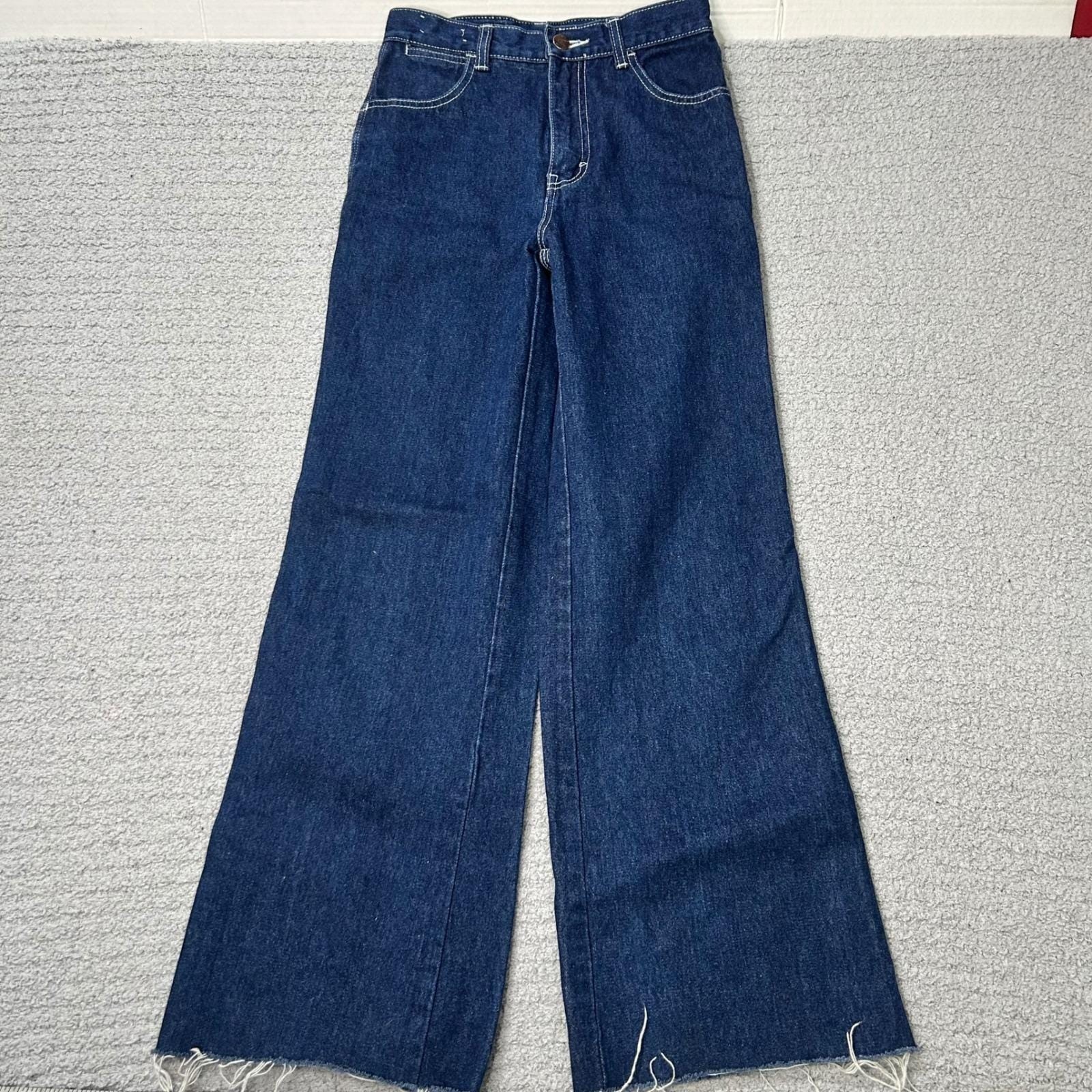 Seattle Blues Jeans 1980s Baggy Skater 26 Blue Vintage Wide Leg Grunge Indigo