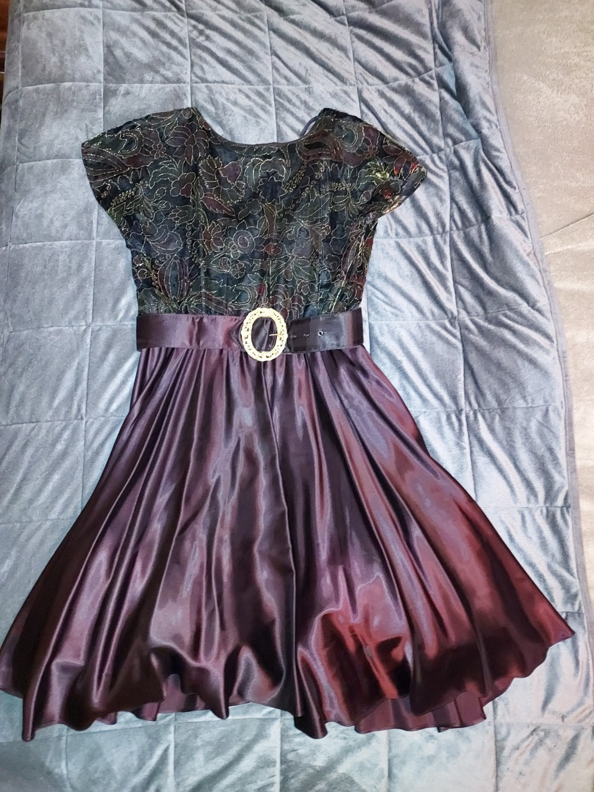 Vintage „Satin/Velvet Like” FILIGREE Coctail Dress Size 14