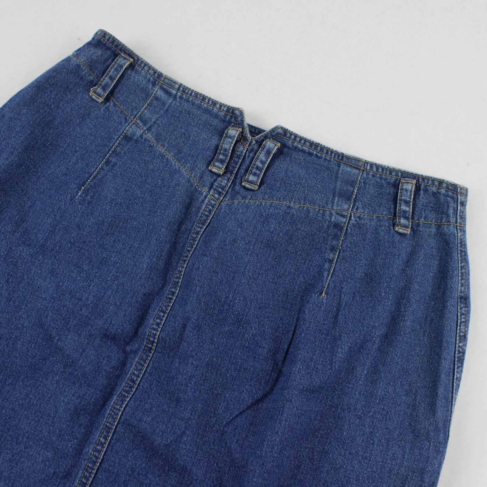 Vintage Lizwear Women’s Size 14 Medium Wash Blue Denim Maxi Skirt 100% Cotton