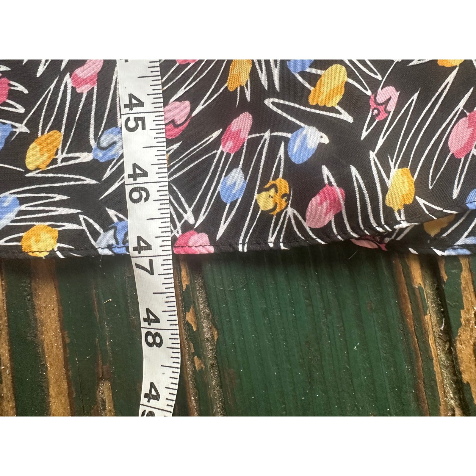 Vintage J.B. Too Abstract Floral Peter Pan Collar Dress Black Multi Size 18/M