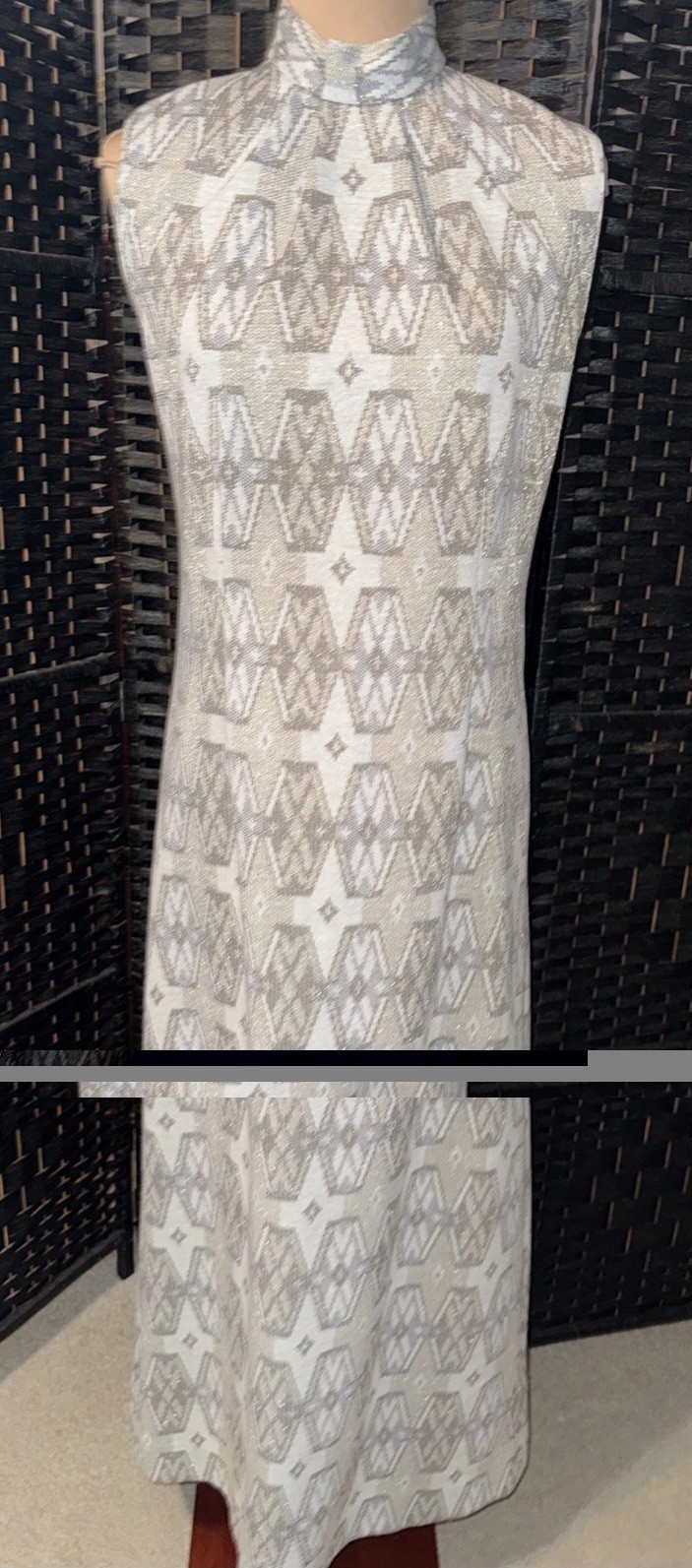 Vintage 1950-60’s Women J. Harlan Originals Silver Dress Size 12 Sleeveless