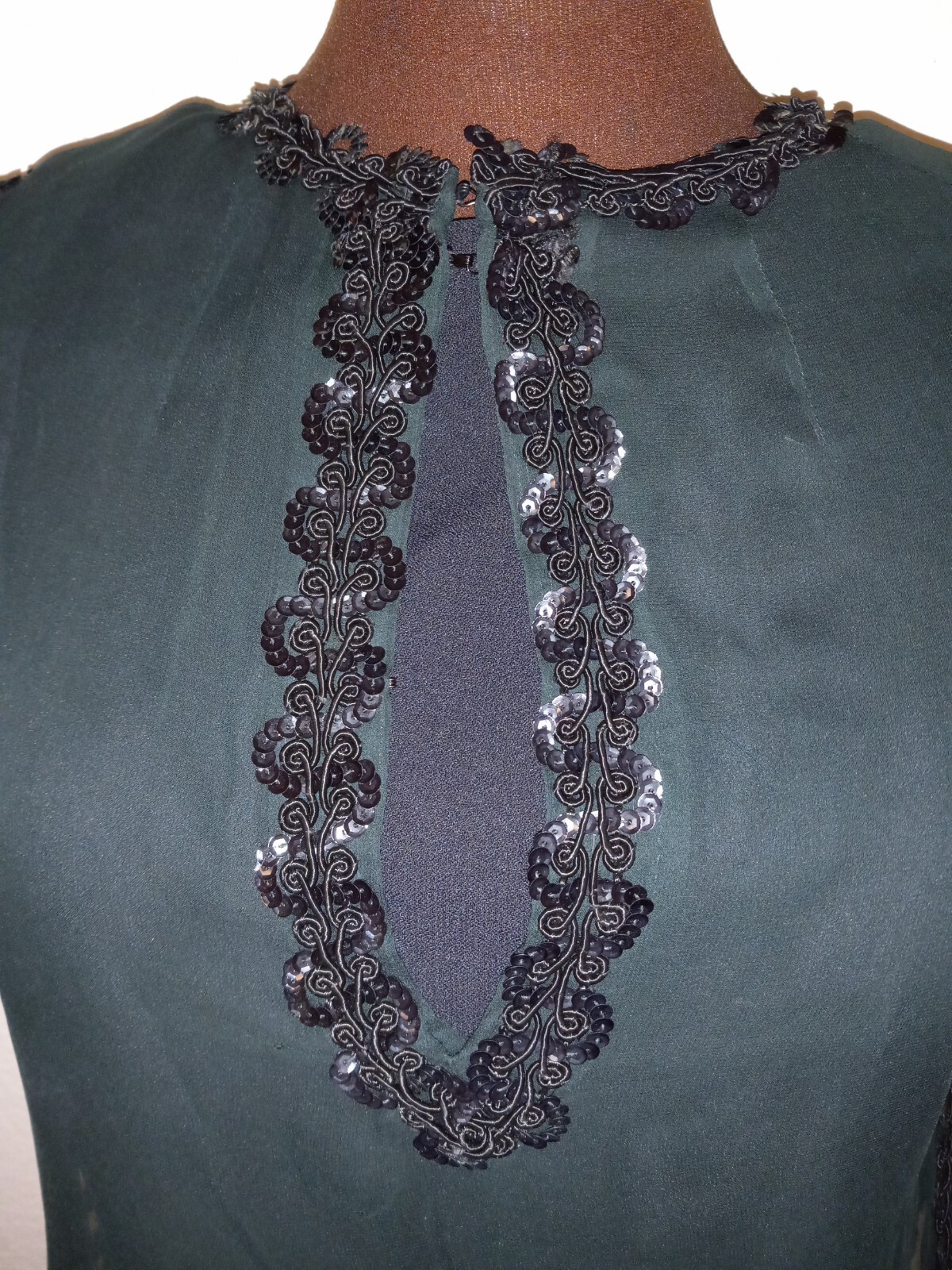 Formal 1960s Dress Bespoke 2 Piece Black Dress With Sheer Overlay Small