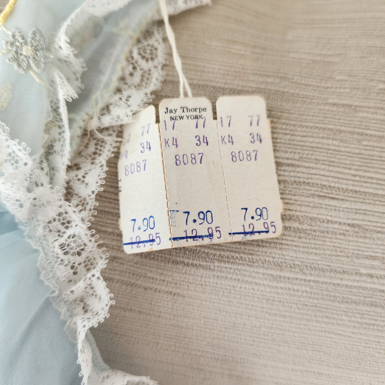 Rare NOS Laros Classic light blue nightie Print Nightgown Size 34 1950’s USA