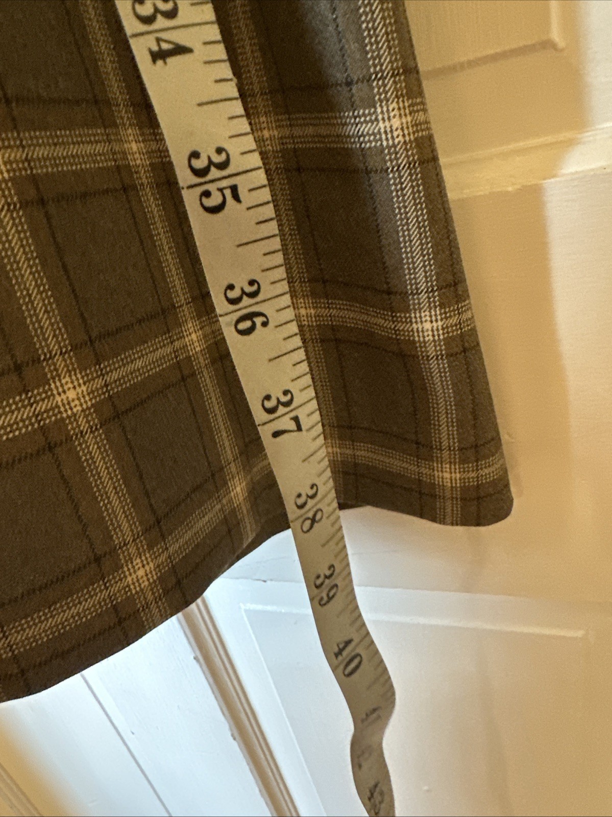 Vintage I. Magnin Womens Belted Trench Coat Plaid Medium