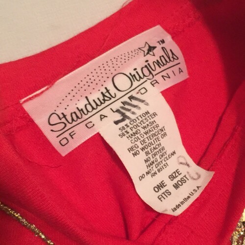 Stardust Original Of California Red Sweater 80s Gold Sequin Ugly Christmas M/L