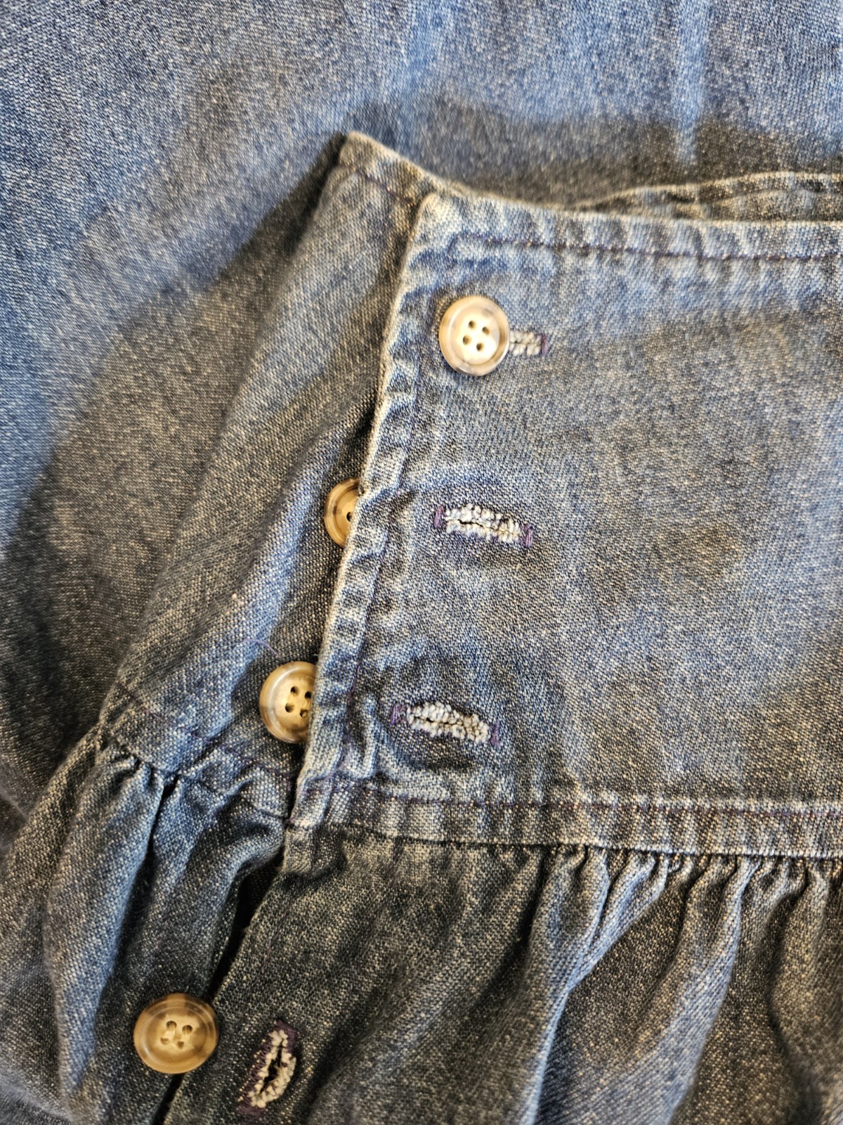 Vtg Selections by Manor House Denim Button High Waist Knee/Midi Skirt XS/S
