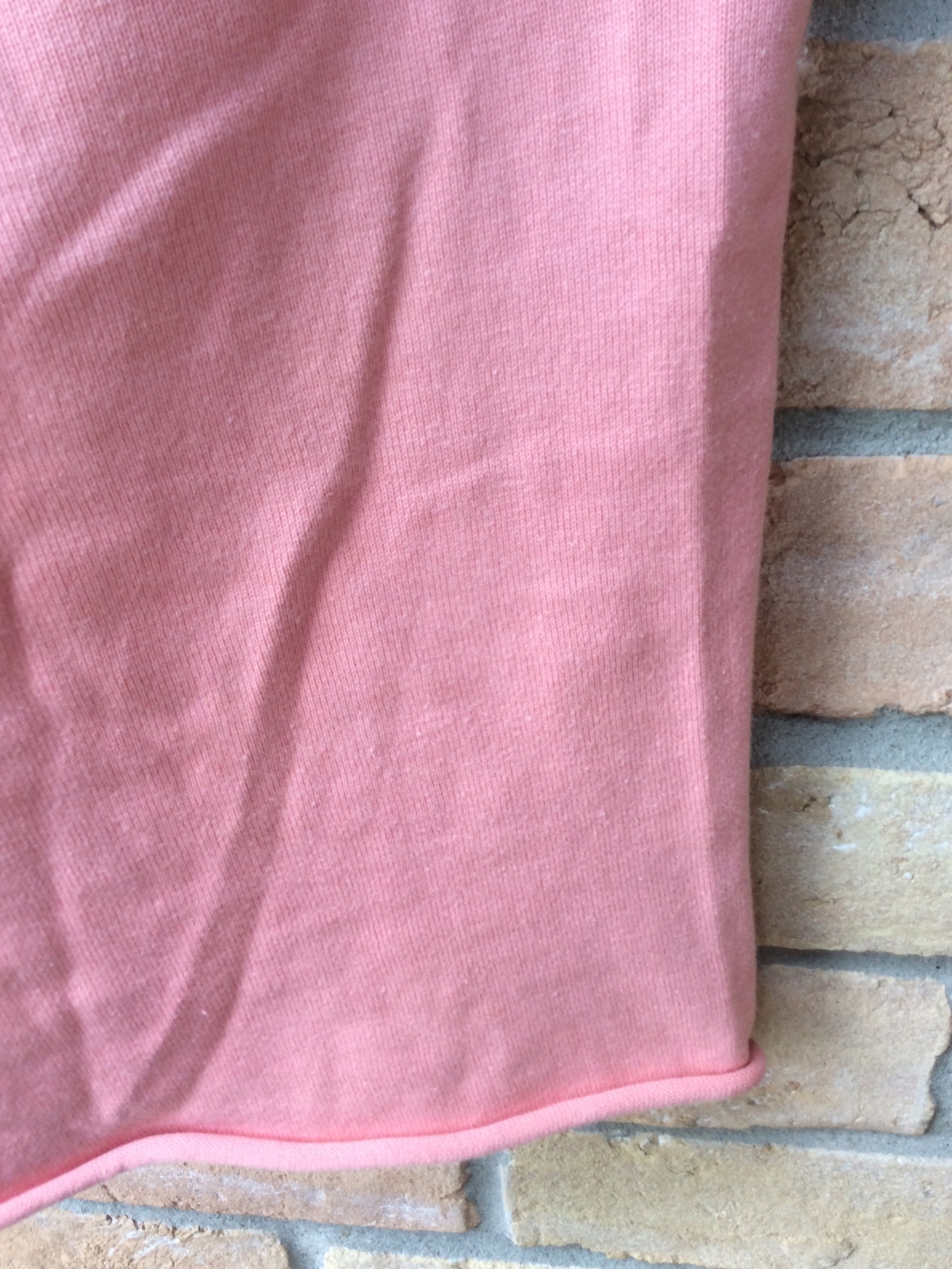 VTG 80s DKNY Donna Karan NY Dusty Peach Sweater Sz S/P PETITE Cotton Rolled Hem