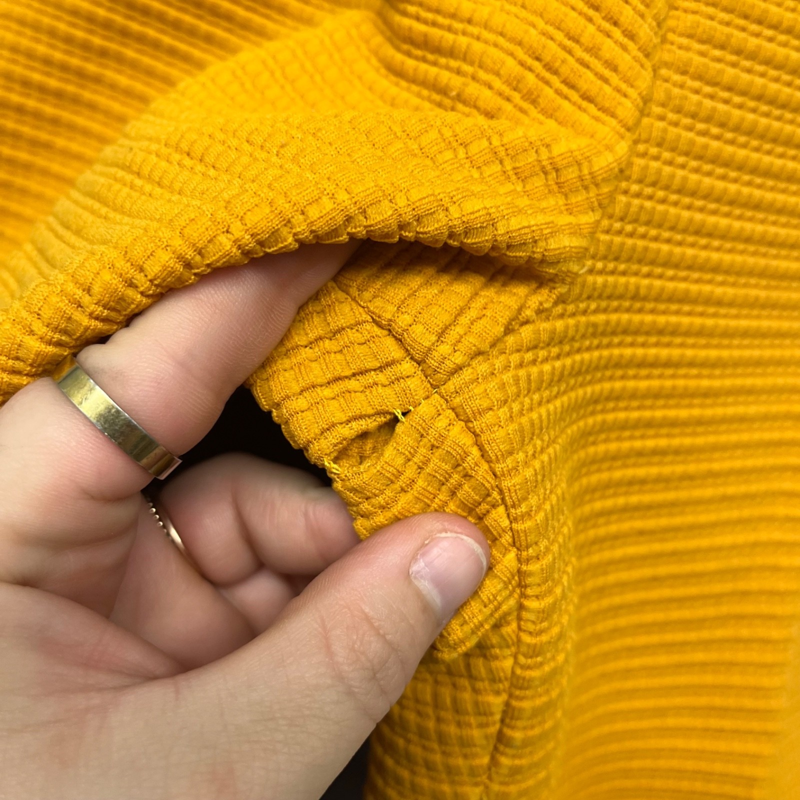 60’s Leisure Pant Set Womens S Marigold Yellow Textured Dacron Polyester 70’s
