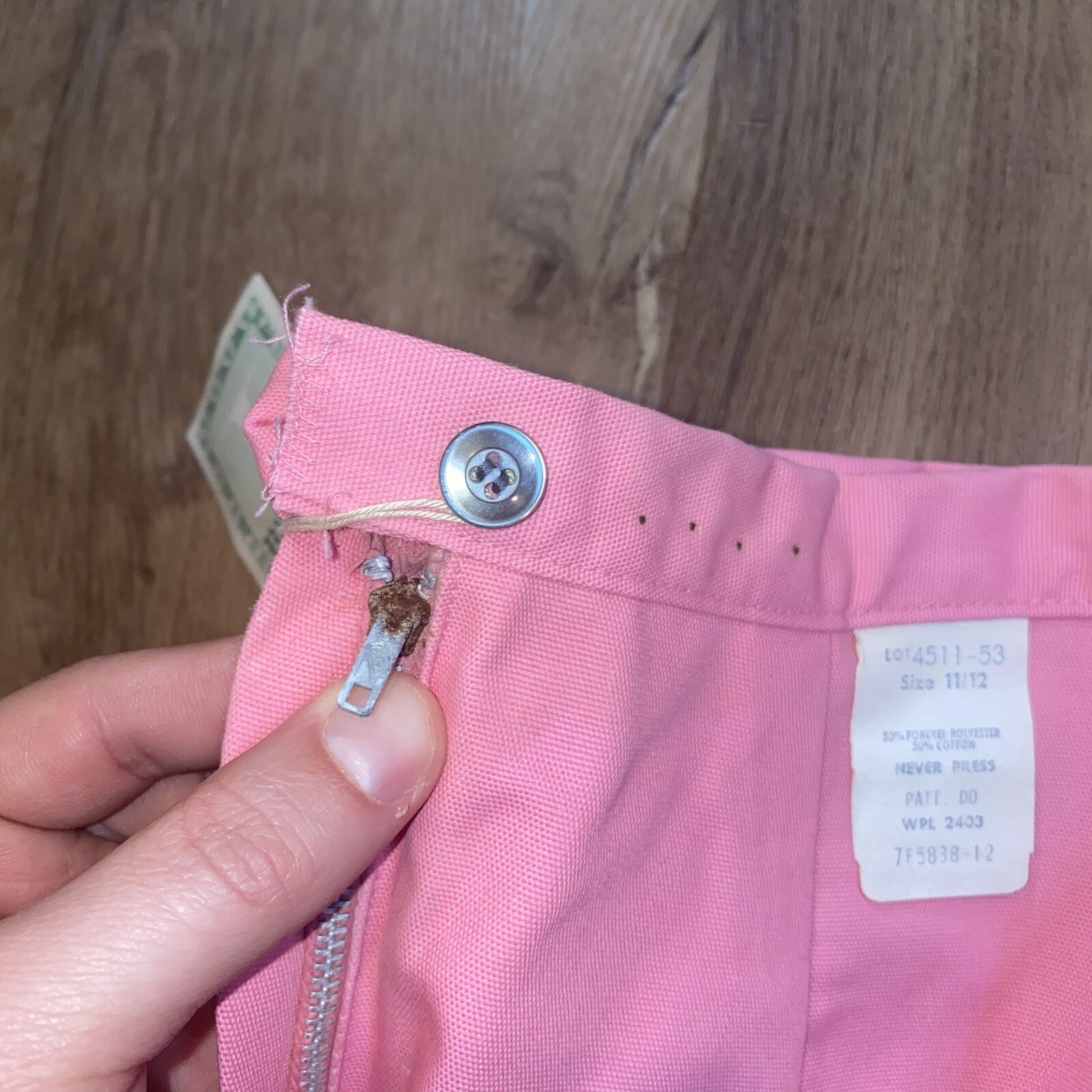 Vtg 1950s 1960s Womens Shorts 11 12 Pink High Waist Fortrel Polyester Cotton NOS