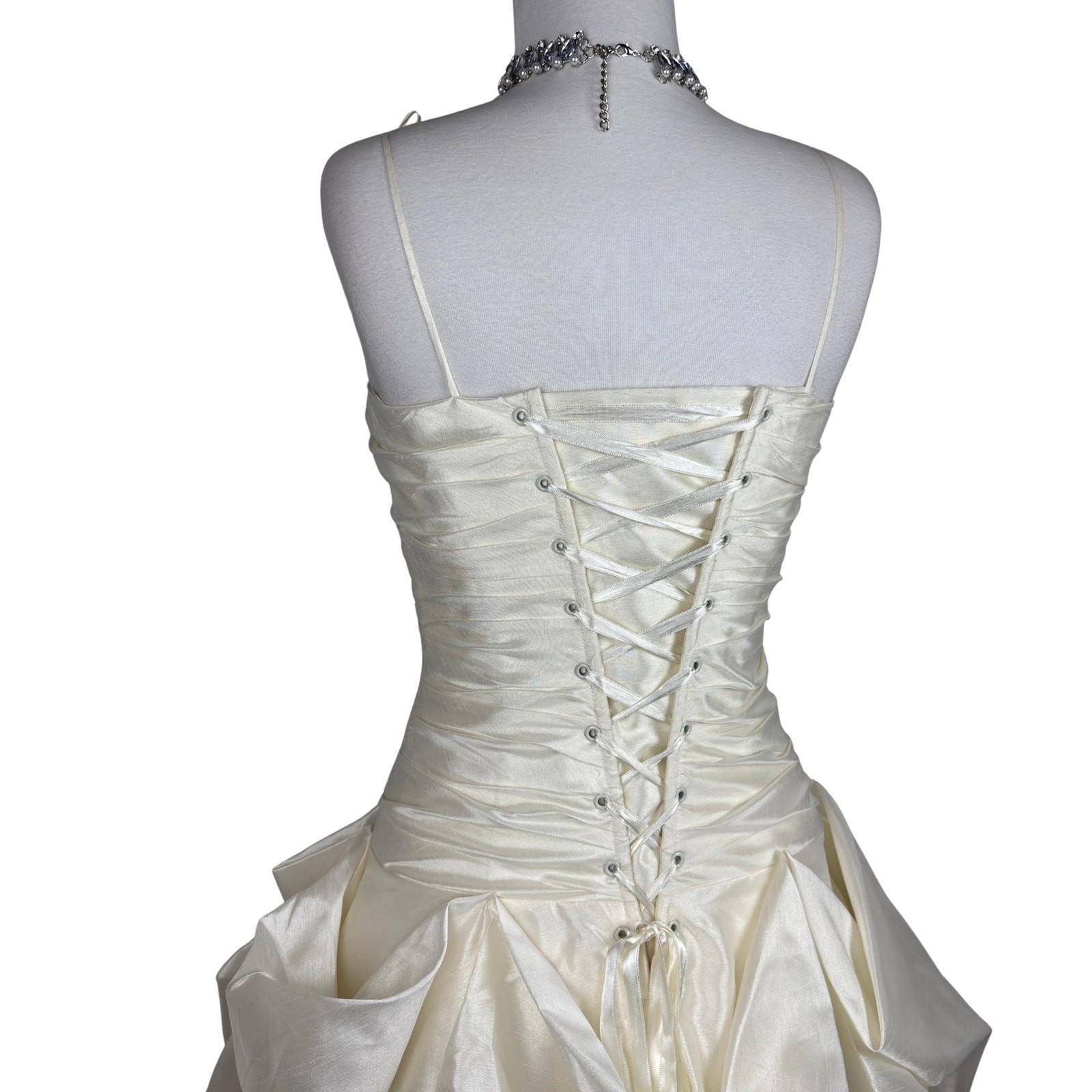 Vintage Romantic Wedding Dress With Veil Ivory Corset Bridal Gown Lace Fairycore