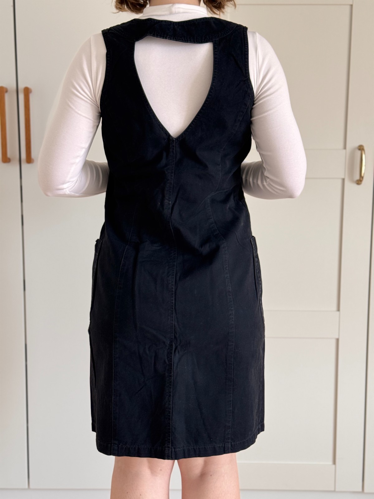 Vintage denim dress 90s retro denim dress black 90s shirt dress dungaree dress