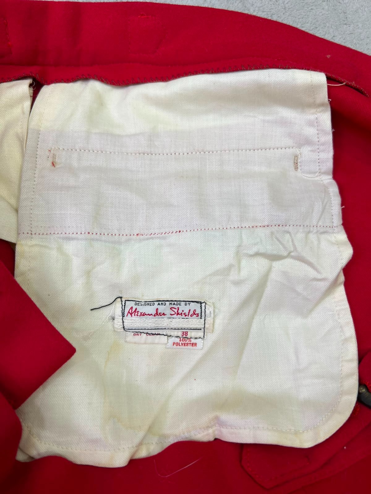 Vintage Alexander Shields 38 Red Polyester Flared Trousers 70s Bell Bottom Pants