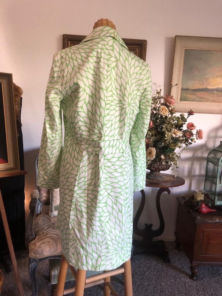 70’s Yves Cossette Depeche Mode Mod Podge Green French Design Coat Lime White 14