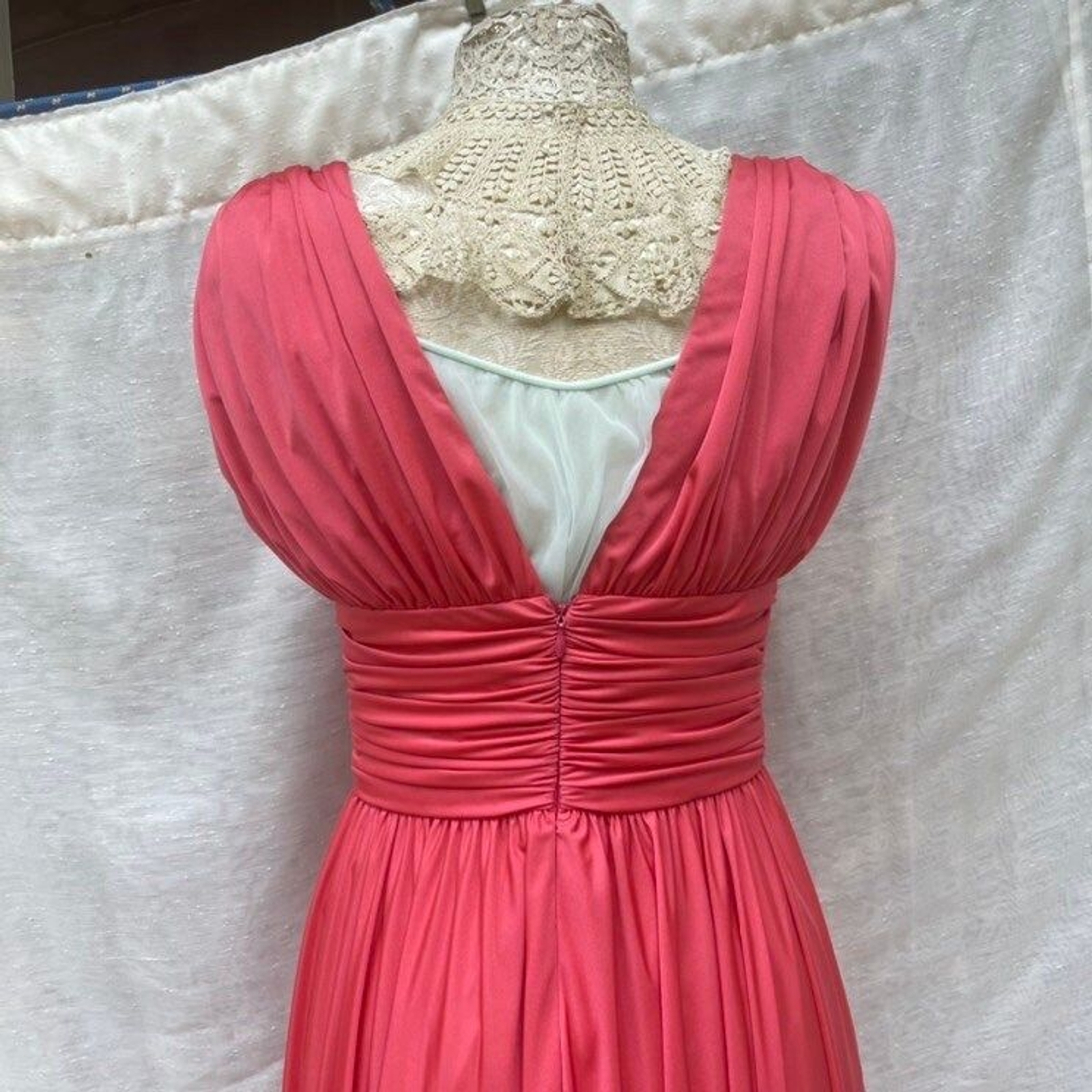 1970s Marita by Anthony Muto Coral Pink Gown S