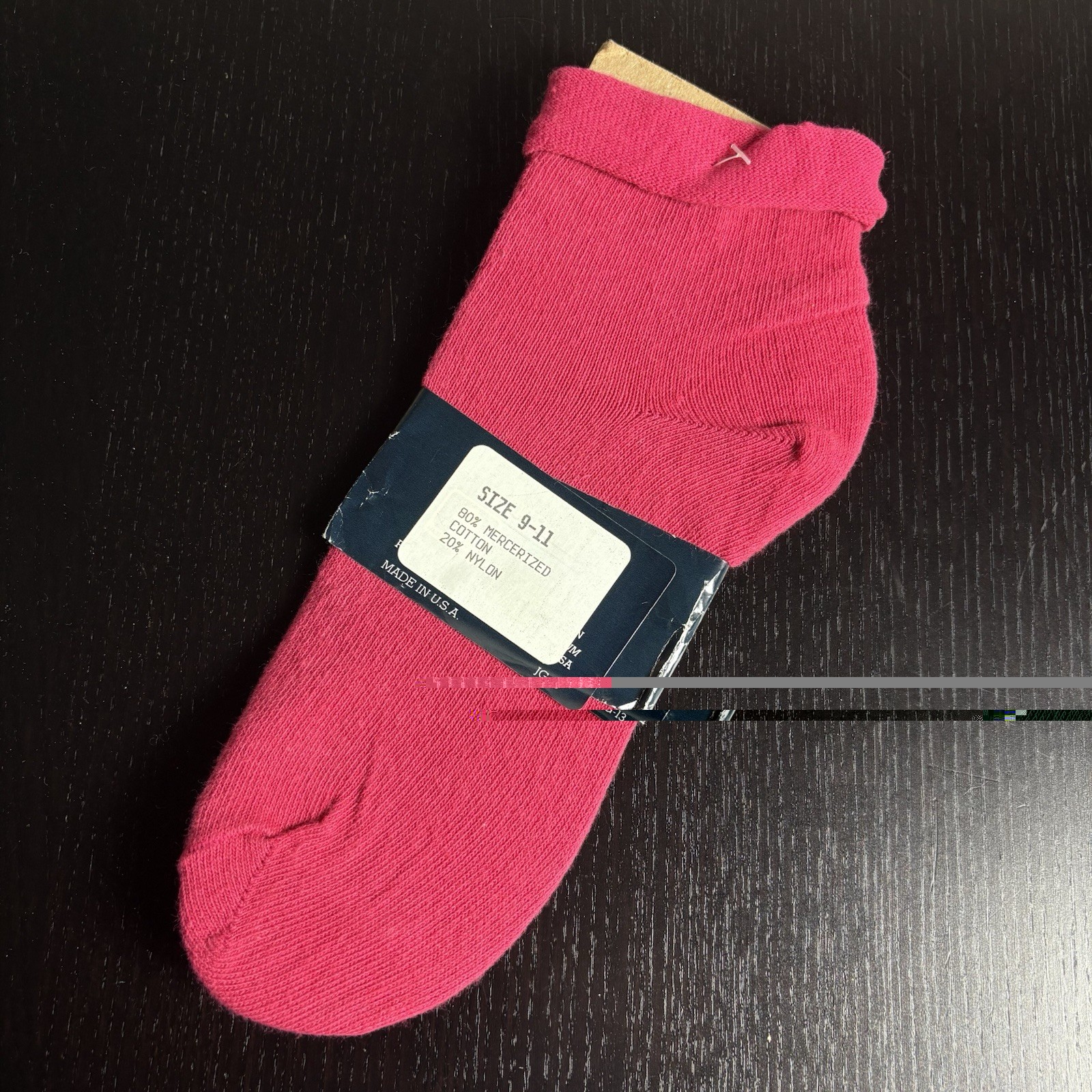Vintage 90s J.G. HOOK SPORT Womens Size 9-11 Pink Foldover Cotton/Nylon Socks