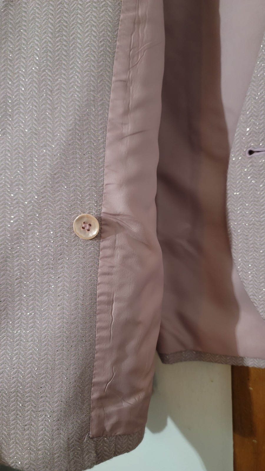 Halston III Vintage Women’s 2 Button Blazer Pink Irridescent Size 6