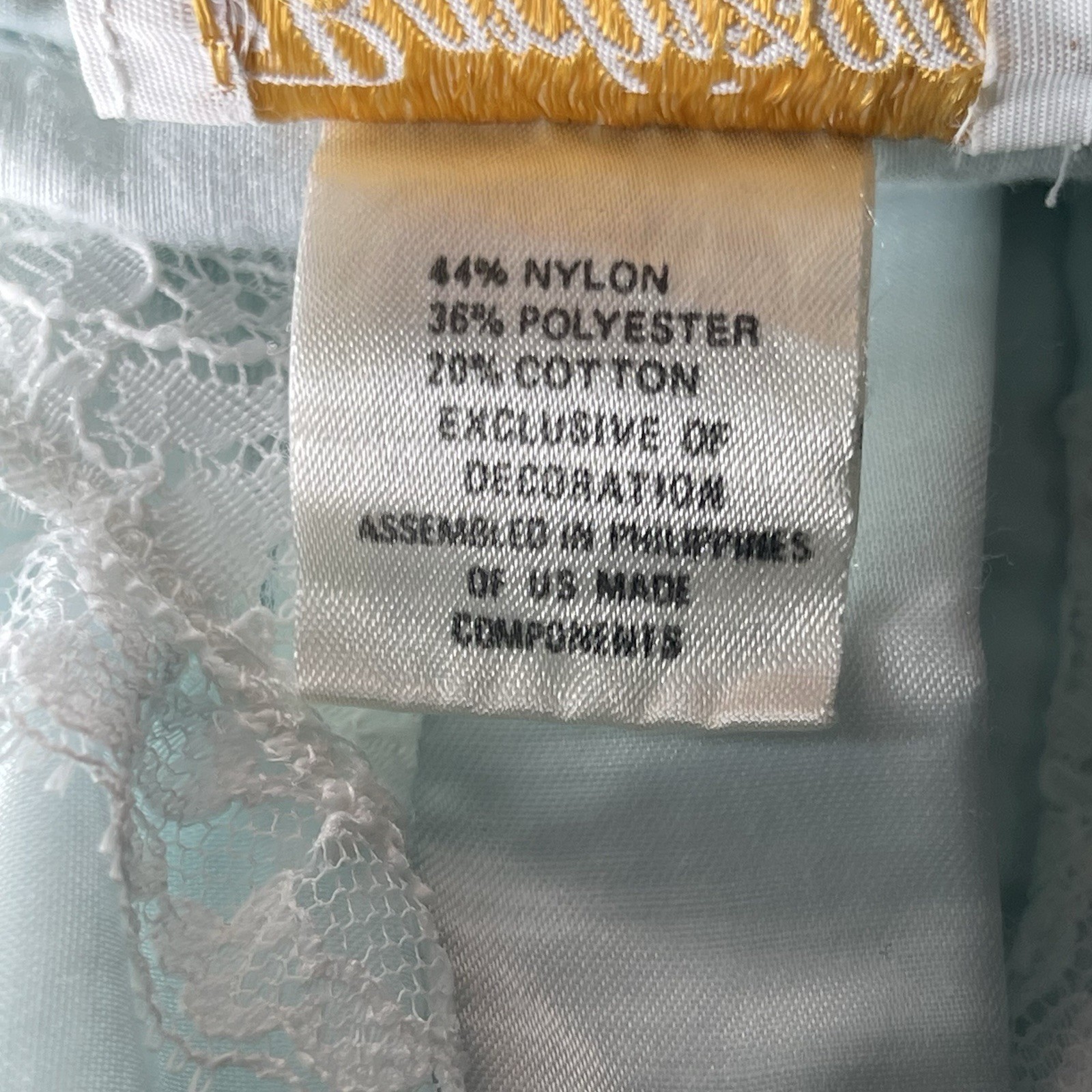 Vintage Barbizon Light Blue Lace Sleep Shirt Button Front Small Nylon Blend