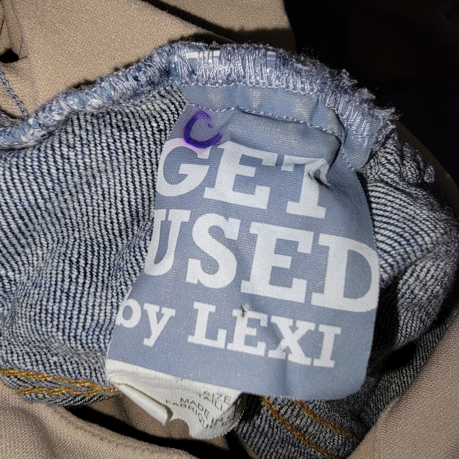 Y2k Get Used by Lexi Maternity Vintage Jean Distressed Shorts Sz Large T44