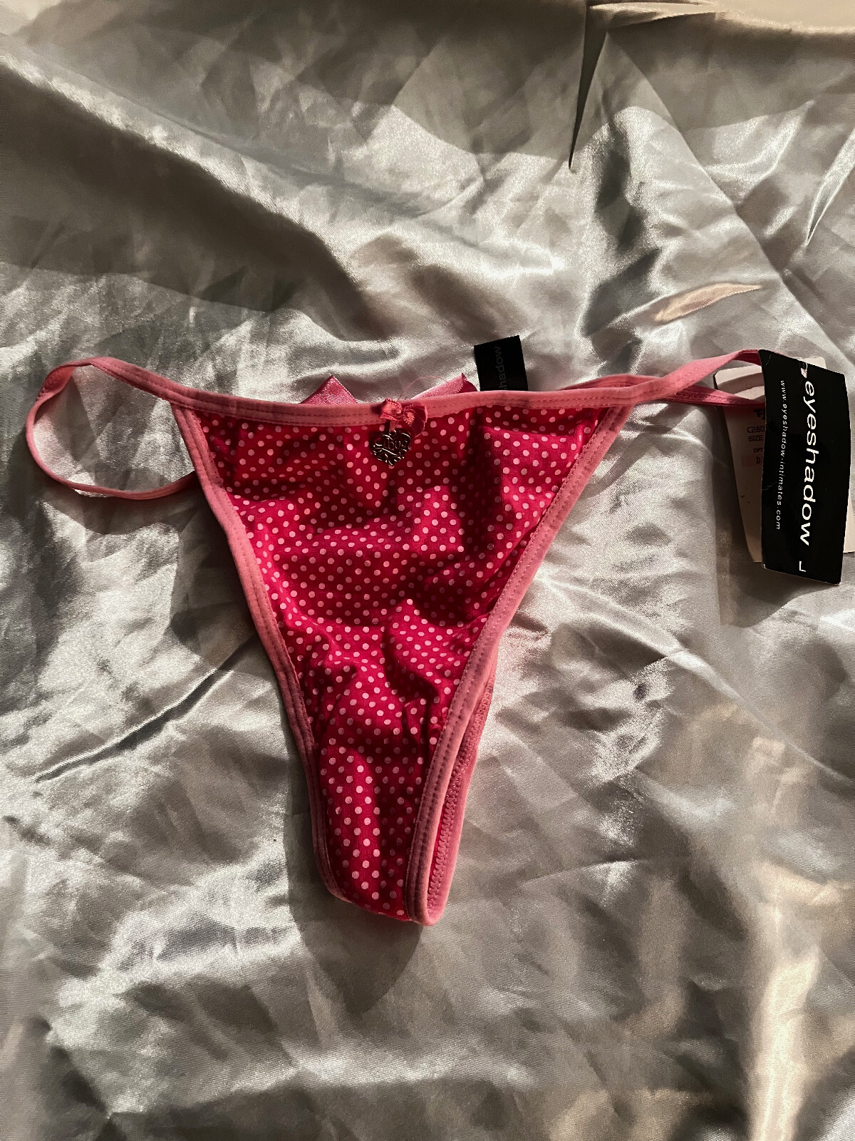 Eyeshadow Intimates NWT Red/Pink Polka Dot Thong sz L