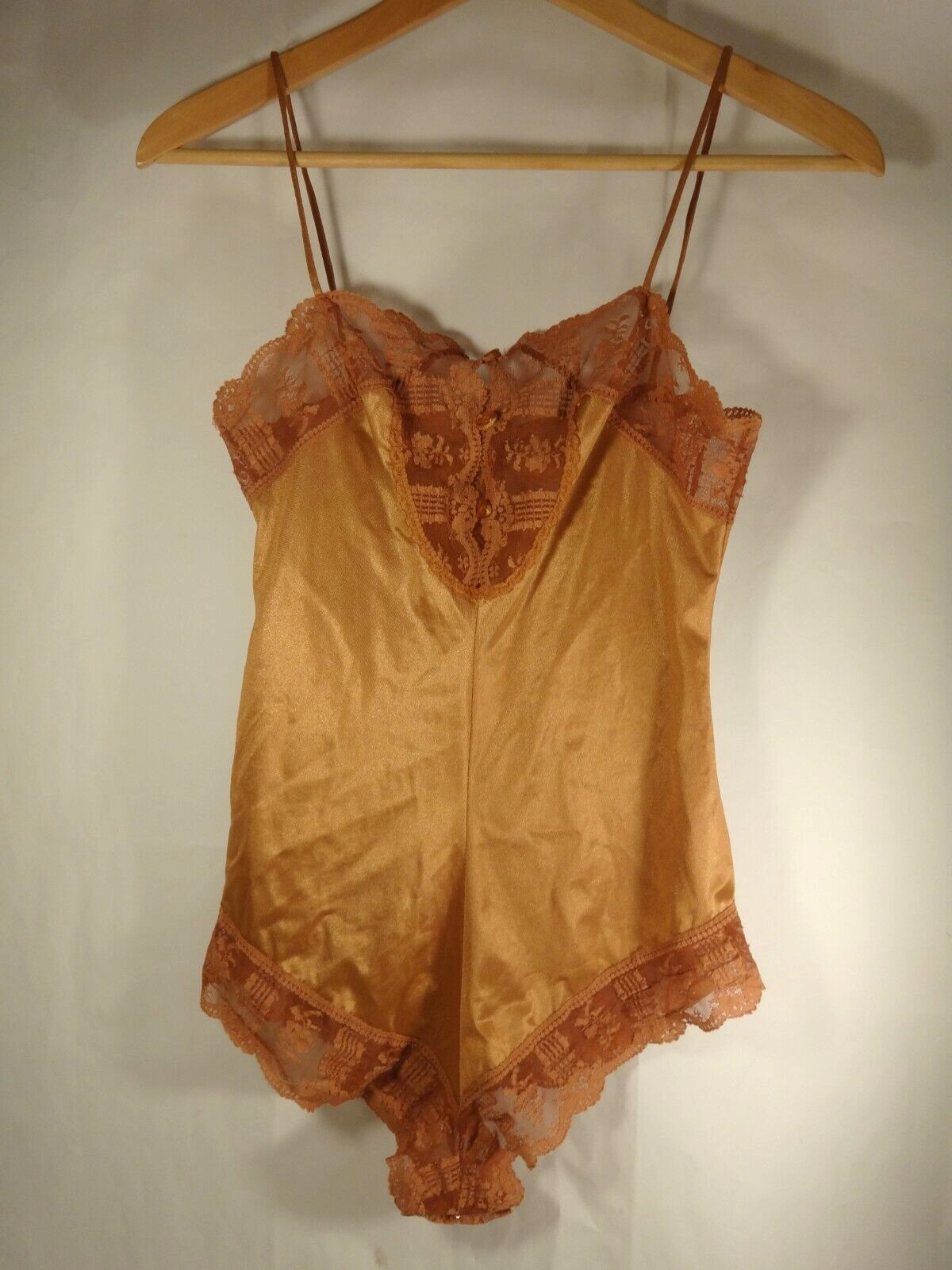 Vintage Formfit Rogers Brown Bronze Romper Teddy Lingerie Bodysuit 34 / 10 – 12