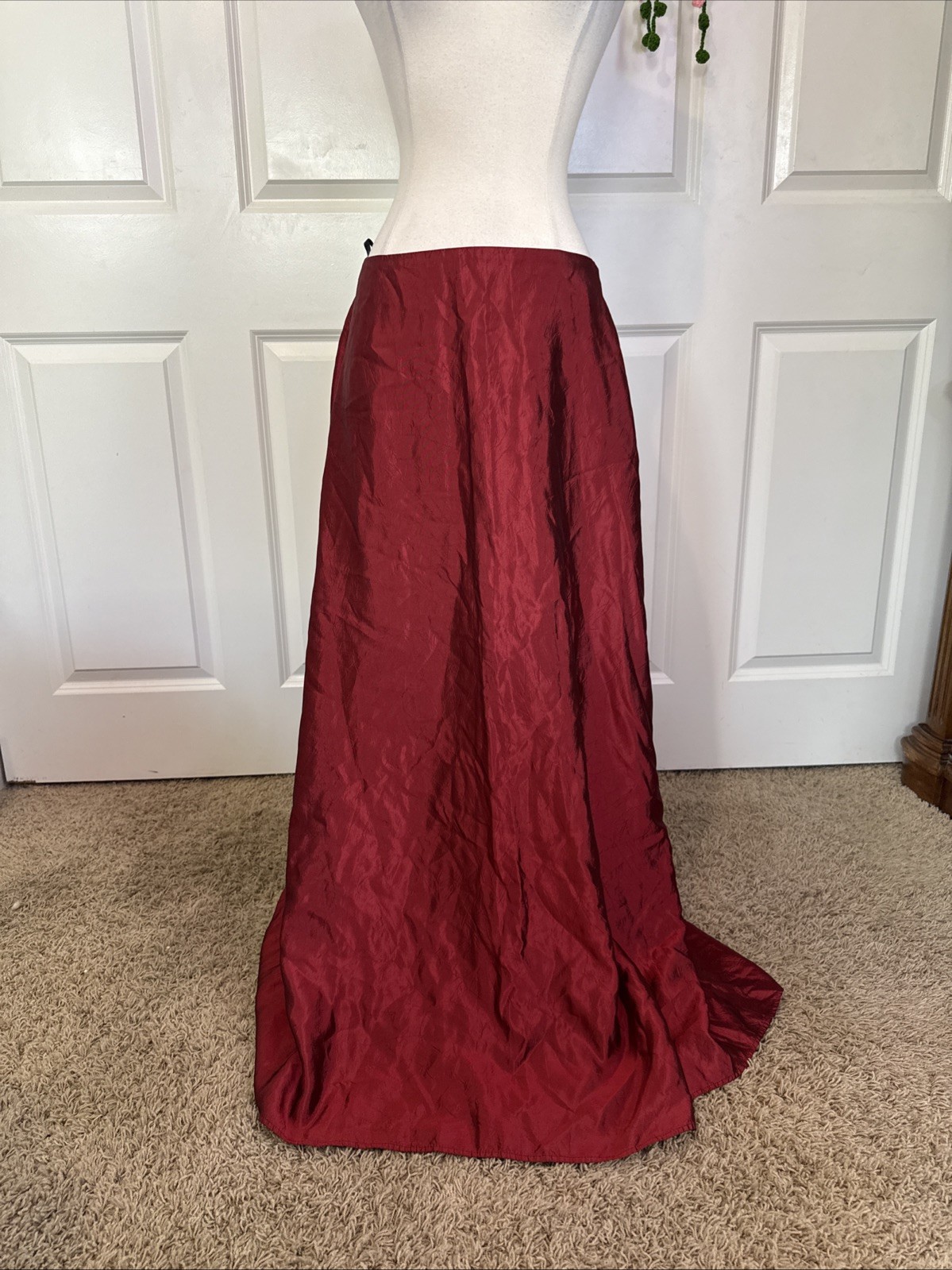Vintage 90s Red Maxi Skirt Crimson By Lawrence Kurts Sz 10 Romantic Gothic Whims