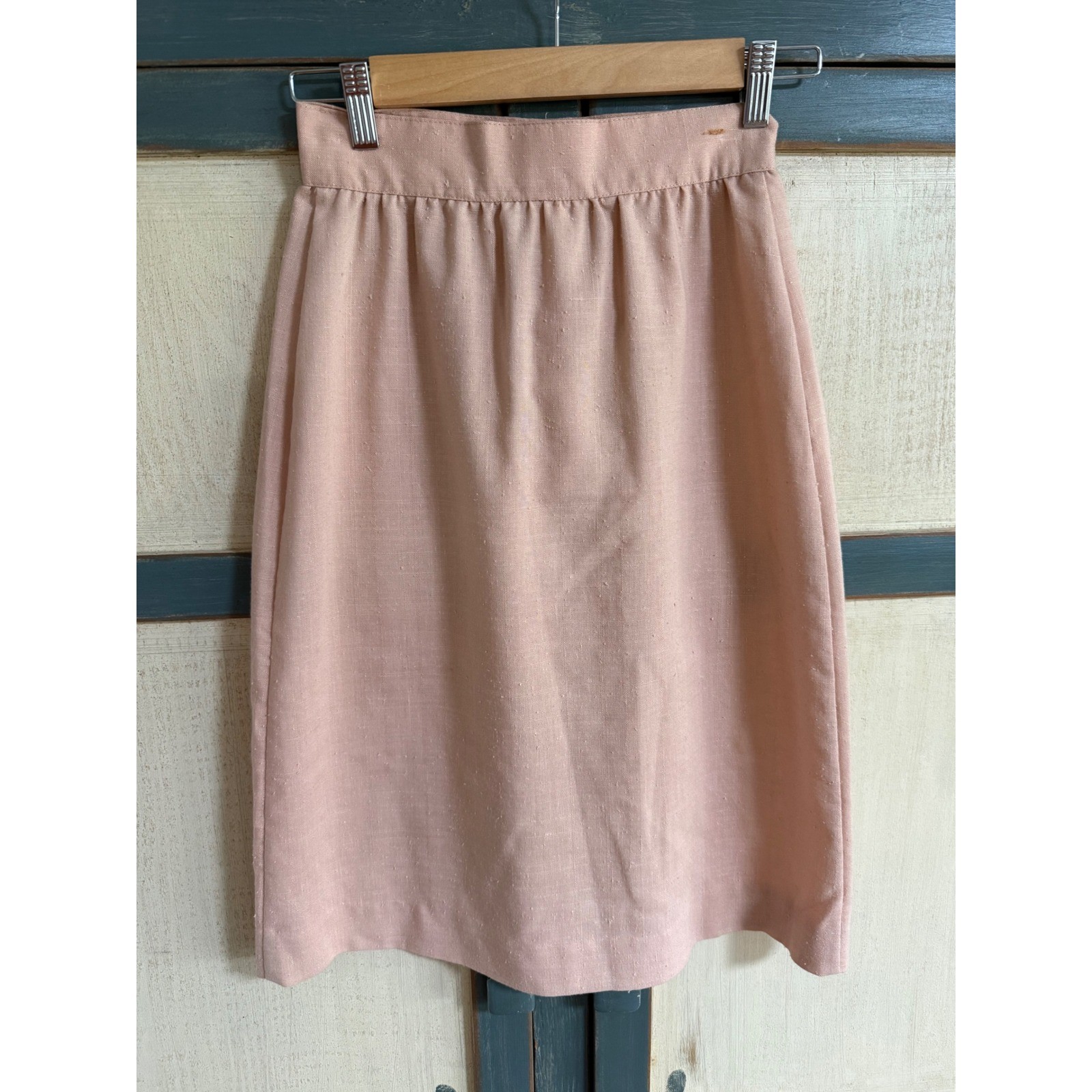 Vintage Sears Contemporary Corner Peach Pink Textured Lace Hem Skirt 70s 80s