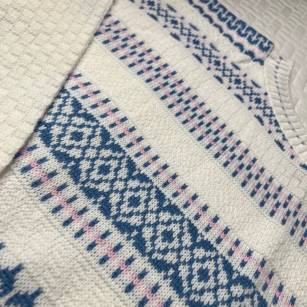 Adele Knitwear VINTAGE Sweater Large XL Boatneck Retro Fall Argyle Cottage Boho