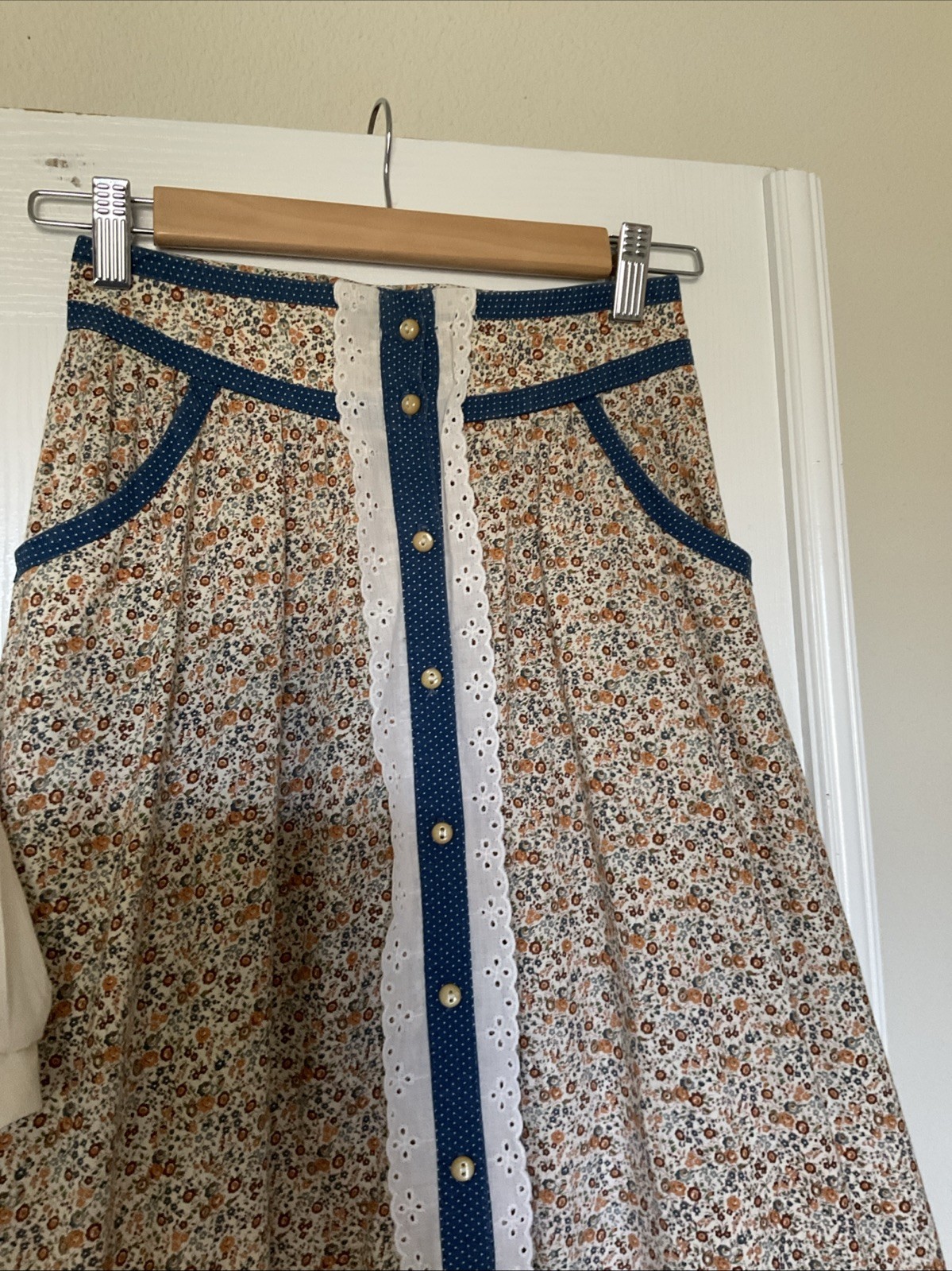 GUNNE SAX PATTERN HANDMADE VINTAGE SKIRT AND QUILTED VEST WITH BLOUSE XS