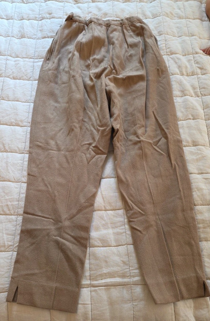 60s Carol Brent Womens Trousers Capris Pants vintage 60’s high waist Tan 24”