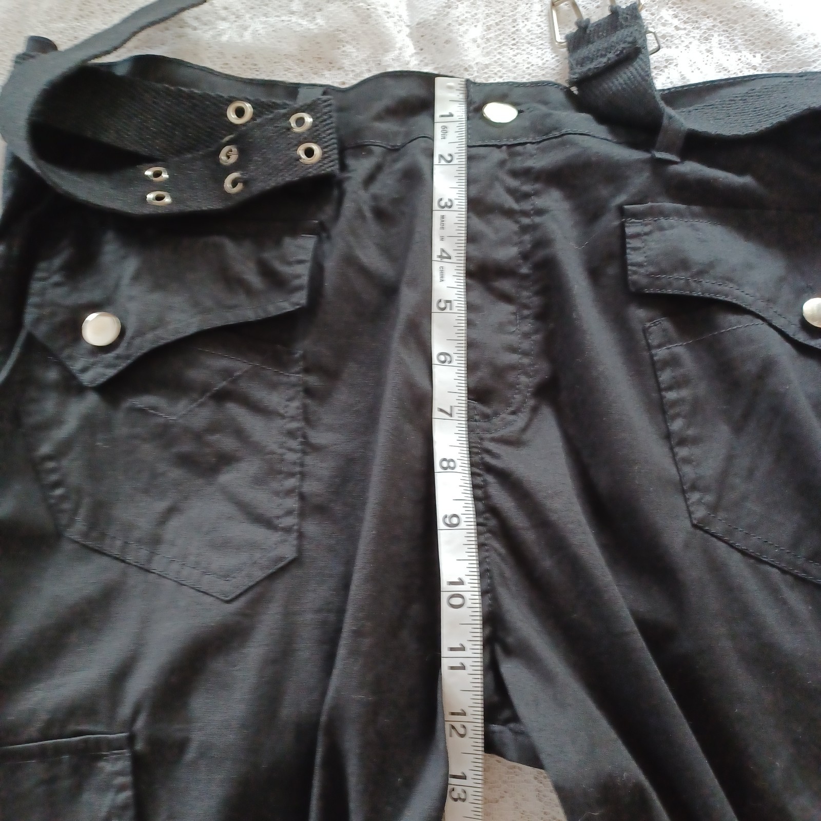 NWT VINTAGE Y2K GRUNGE JAZZIE LONDON BLACK CARGO RUCHED CAPRIS W/BELT JUNIORS 2X