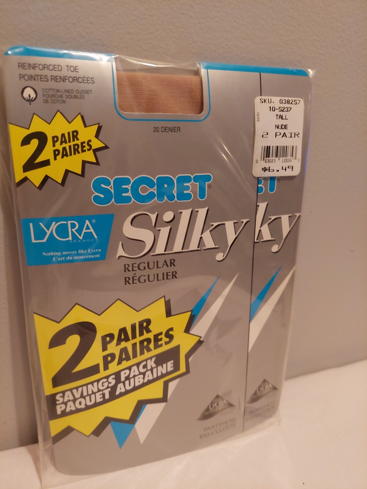 Vintage Pantyhose Secret Regular 2 Pairs Color Nude Tall BWHIS2