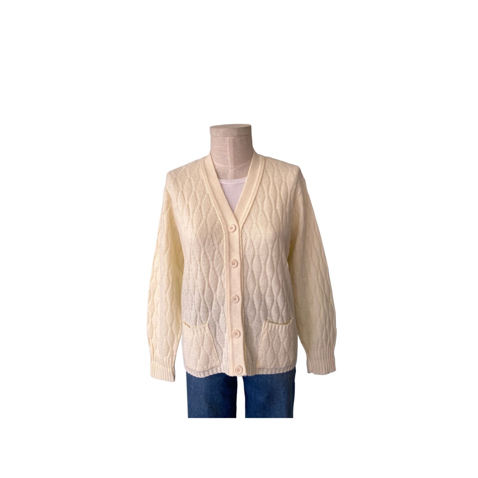 vintage cardigan sweater The Fashion Place Sears 1960s XL Acrylic