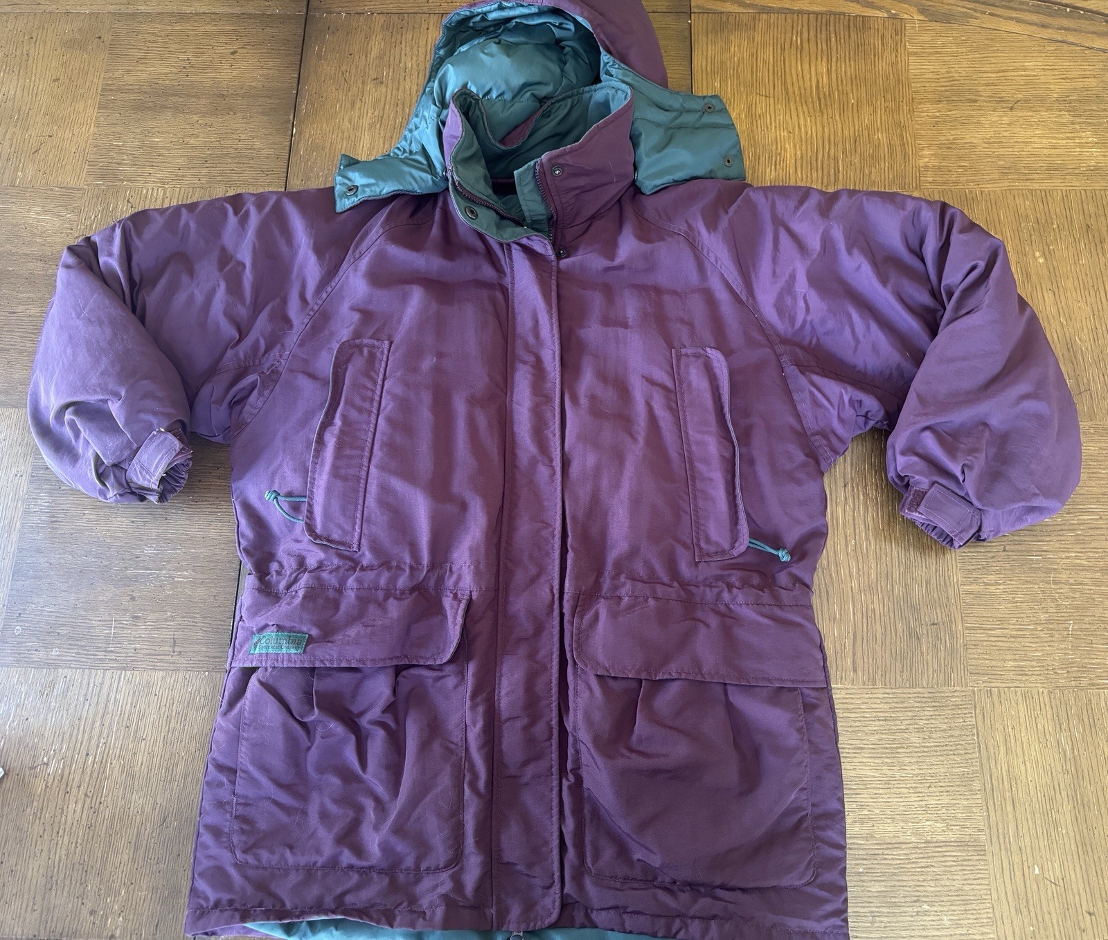Vintage Women’s Columbia Down Filled Full Zip Parka Winter Jacket Purple Size M