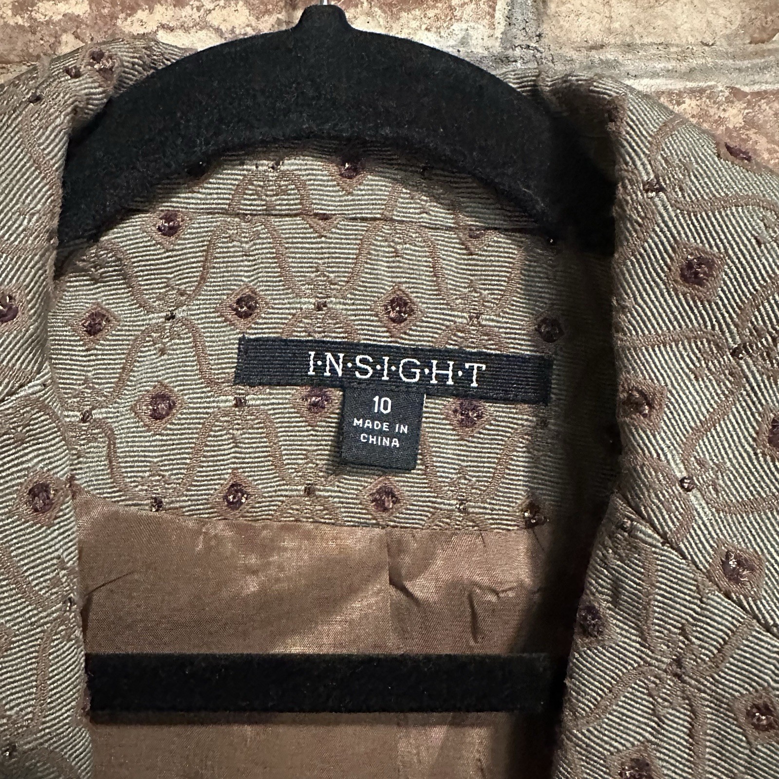 Vintage INSIGHT Patterned Blazer Size 10 Structured Career Jacket