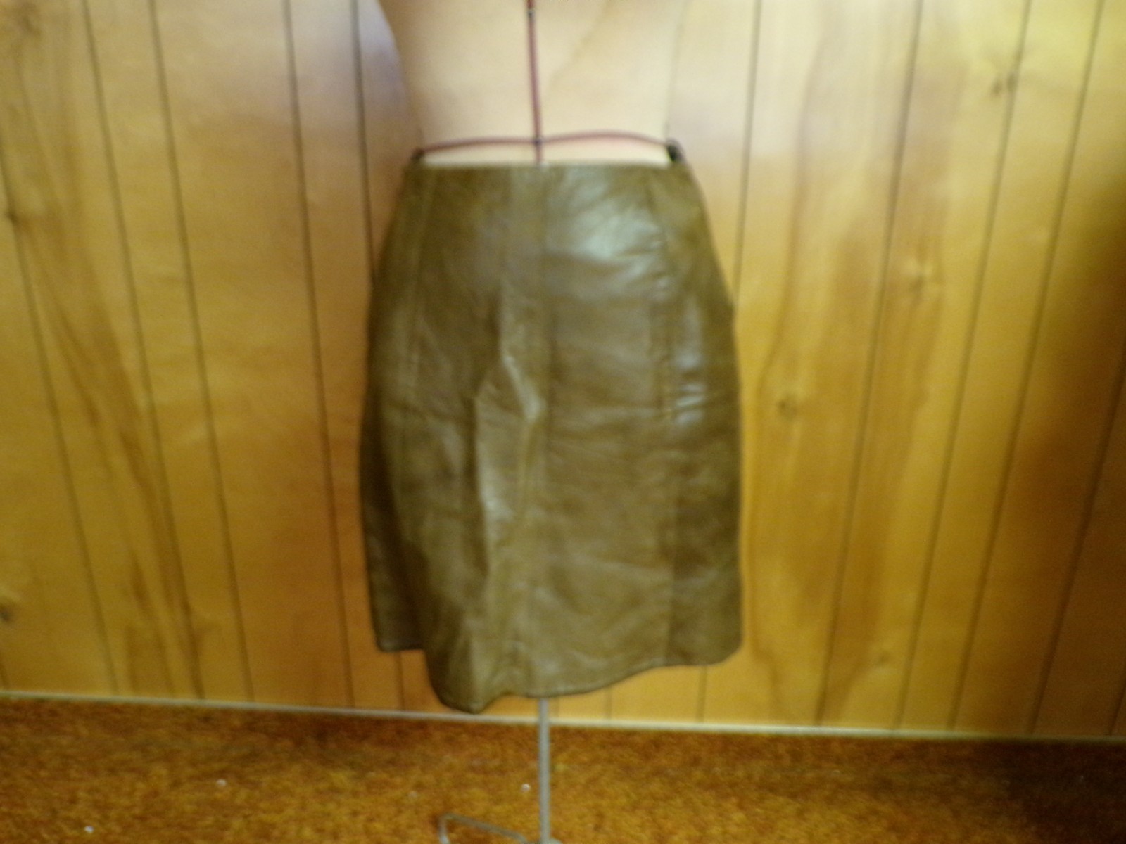 Vintage THE PHYLLIS LOOK Brown Leather Skirt & Vest Waist 31″