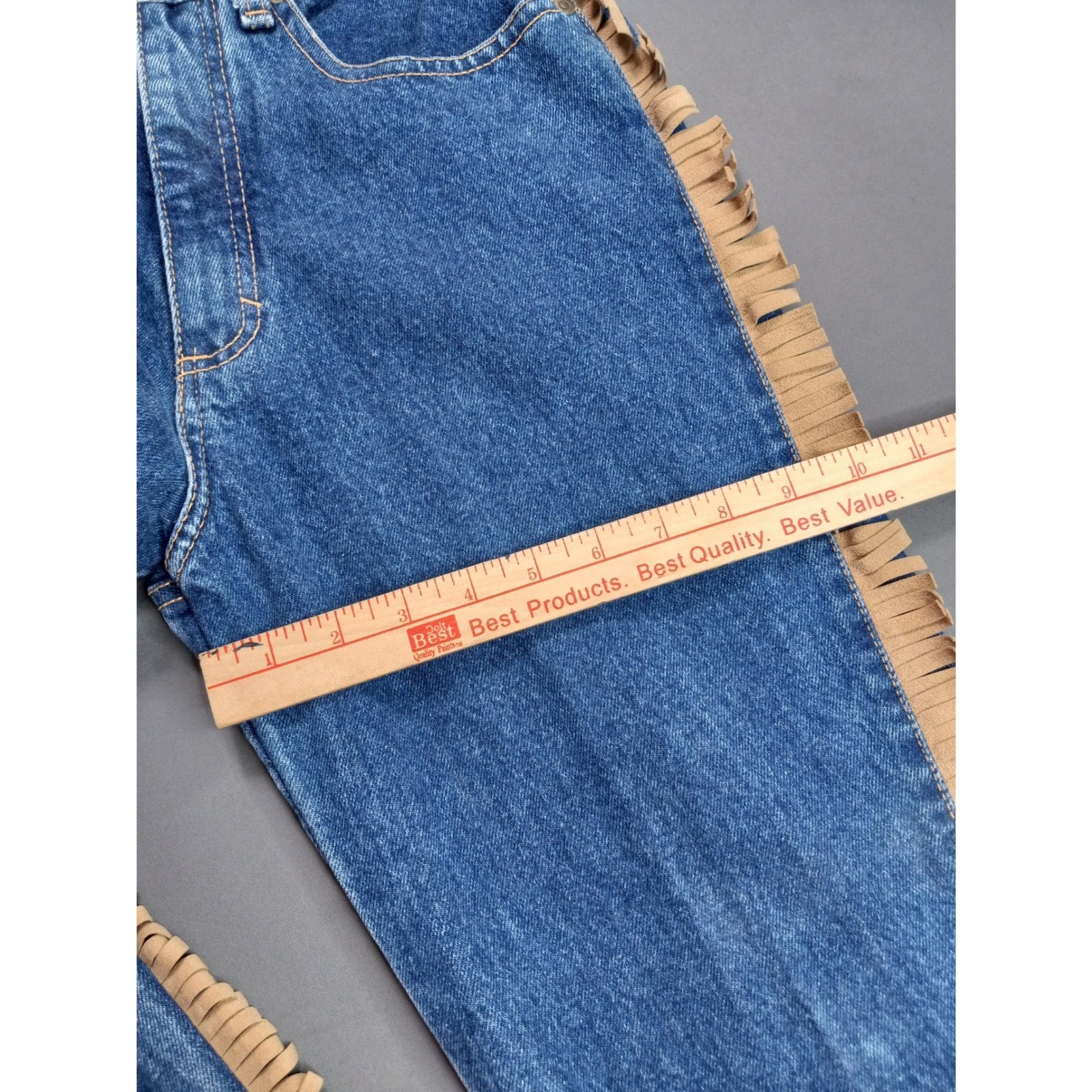 RARE VINTAGE 1980s ZENA WESTERN FRINGE JEANS Size 5
