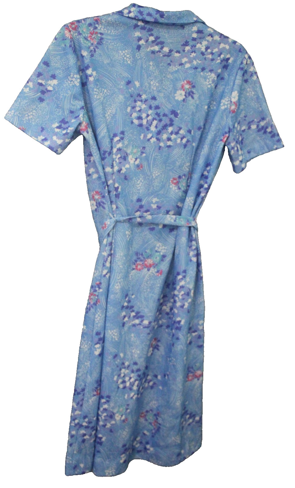 VINTAGE 70’S NANCY F WOMEN’S FLORAL SHORT SLEEVE TIE WAIST DRESS GRANNY CORE 16