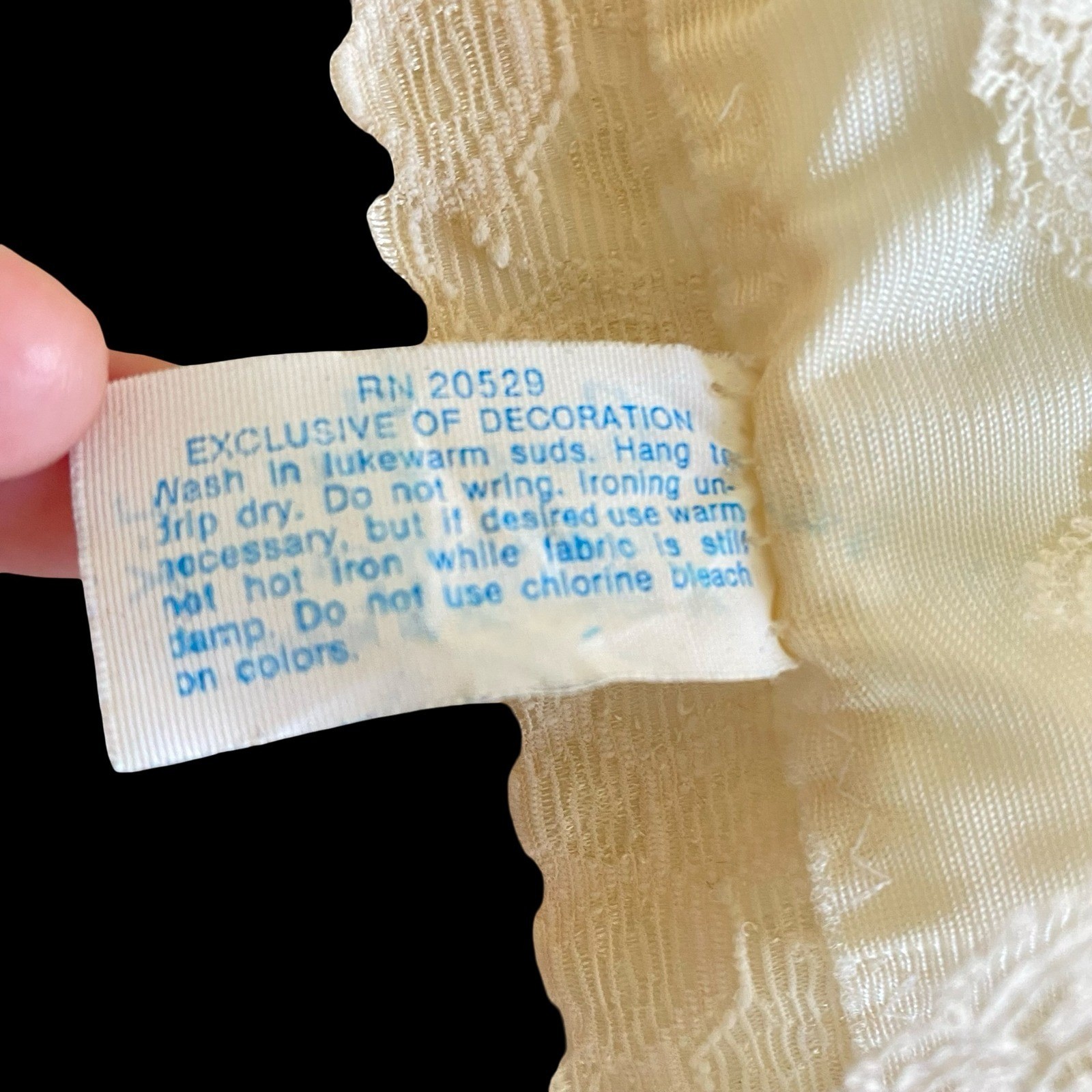 Vintage Beau Trix Ivory Lace Trim Antron III Nylon Camisole Top XL Made in USA