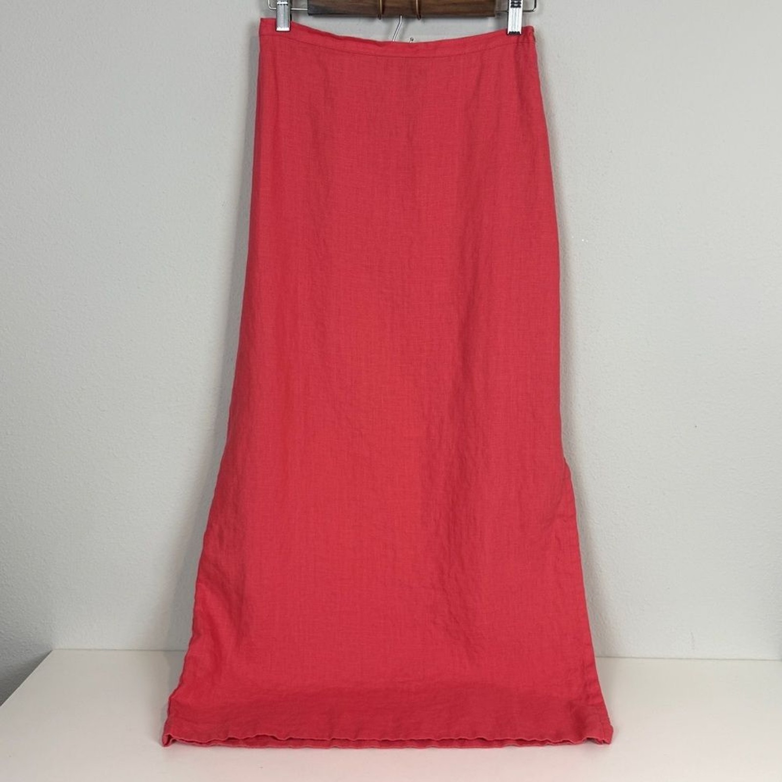 Vintage Uniforms John Paul Richard Linen Melon Pink Maxi Skirt PM