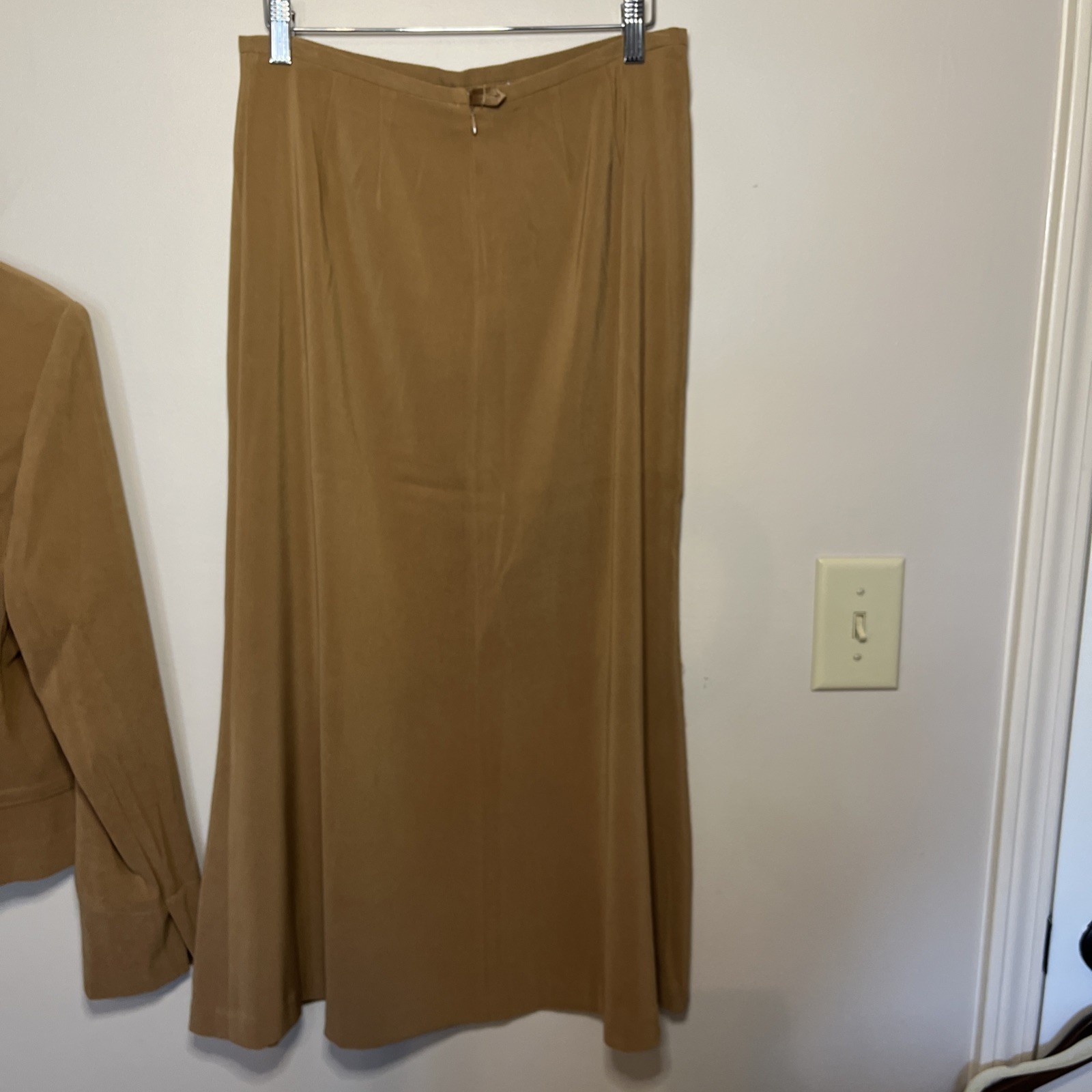 Vintage New Harve Bernard Skirt Jacket Suit Set Camel Tan Y2K Career Sz 6/8